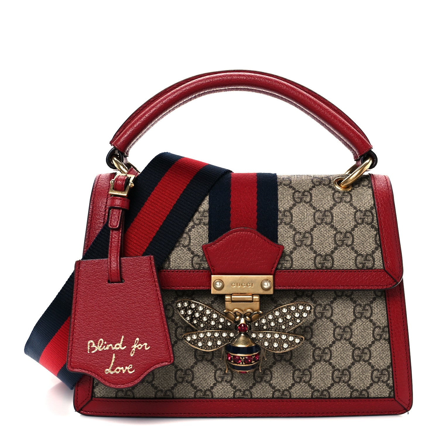 Gucci GG Supreme Monogram Small Queen Margaret Top Handle Bag Red