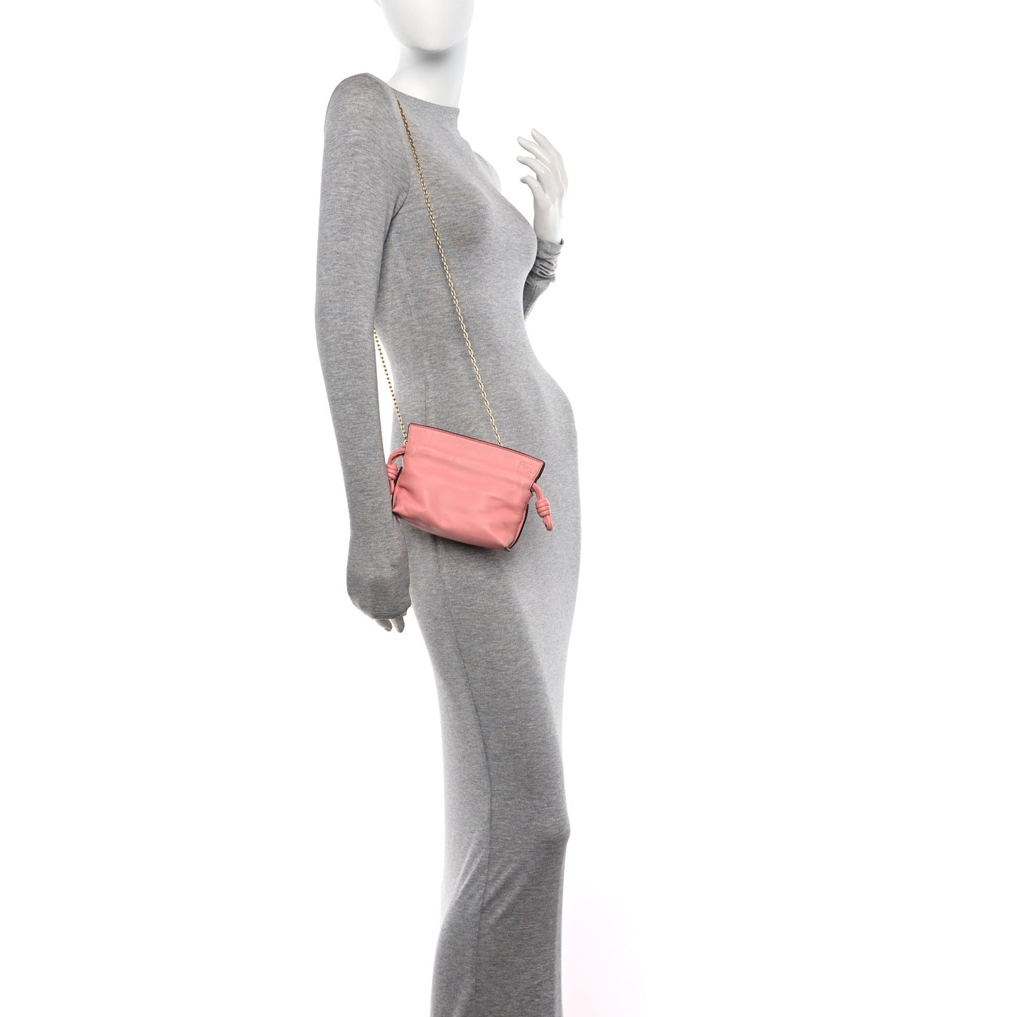 Calfskin Nano Flamenco Knot Clutch Warm Blossom