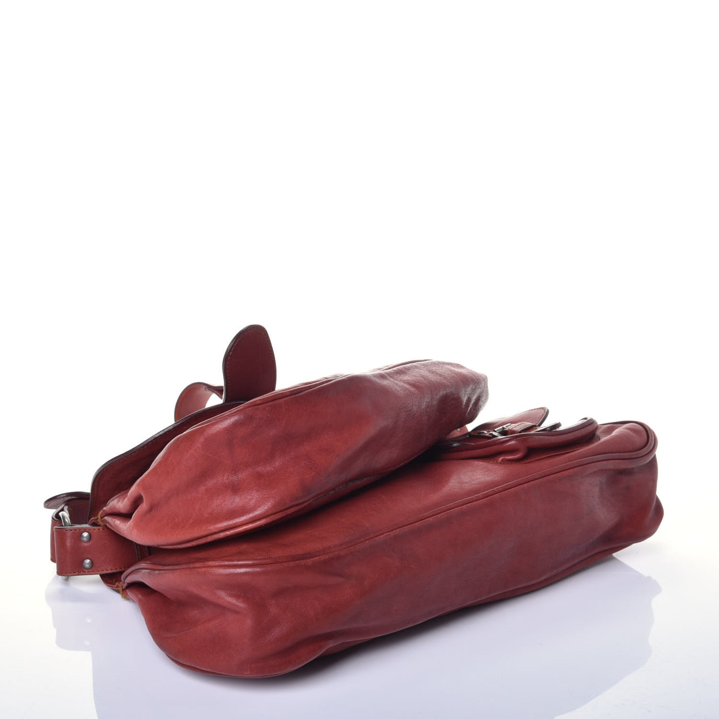 Calfskin Medium Gaucho Double Saddle Red