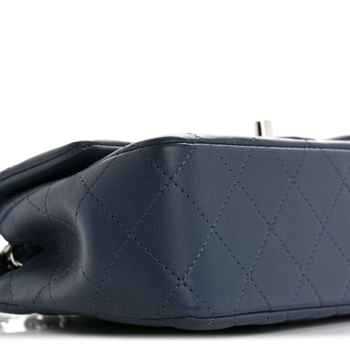 Lambskin Quilted Mini Rectangular Flap Blue