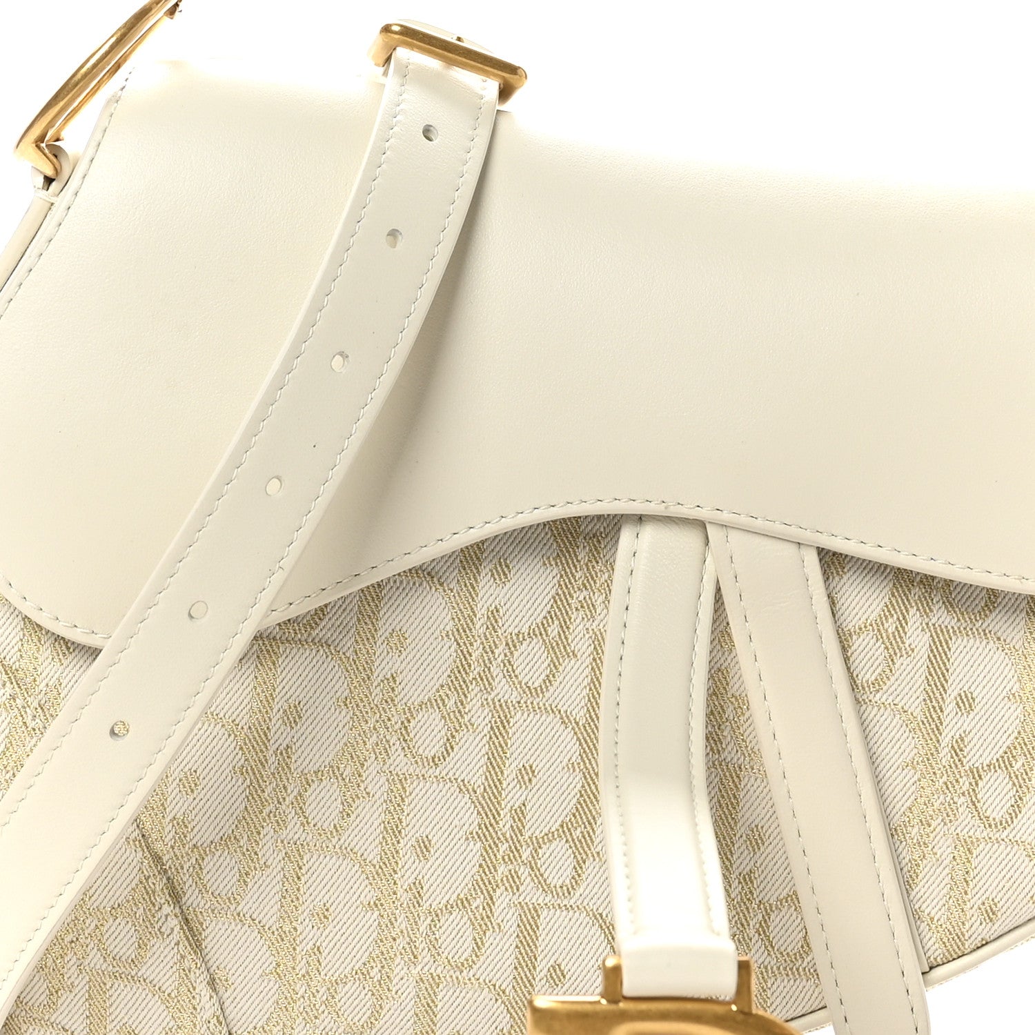 Christian Dior Oblique Smooth Calfskin Saddle Bag With Strap Latte 8 of 10