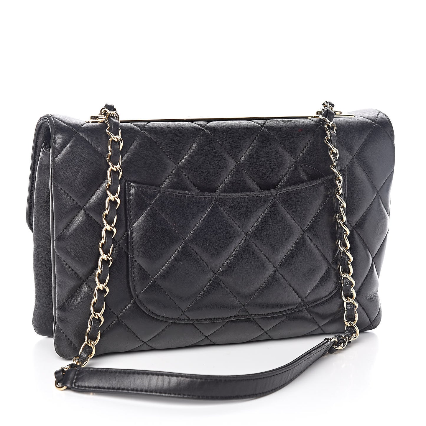 Lambskin Quilted Medium Trendy CC Flap Black