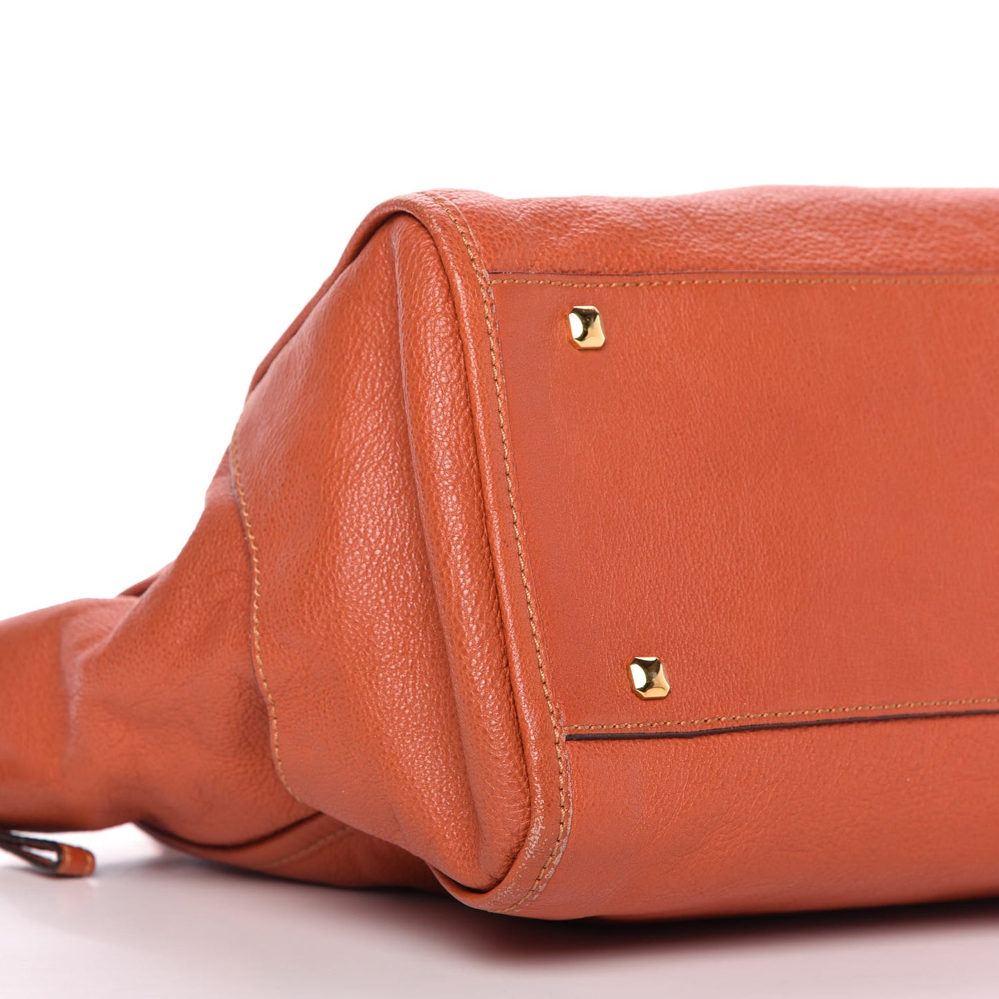 Grained Calfskin Tote Orange
