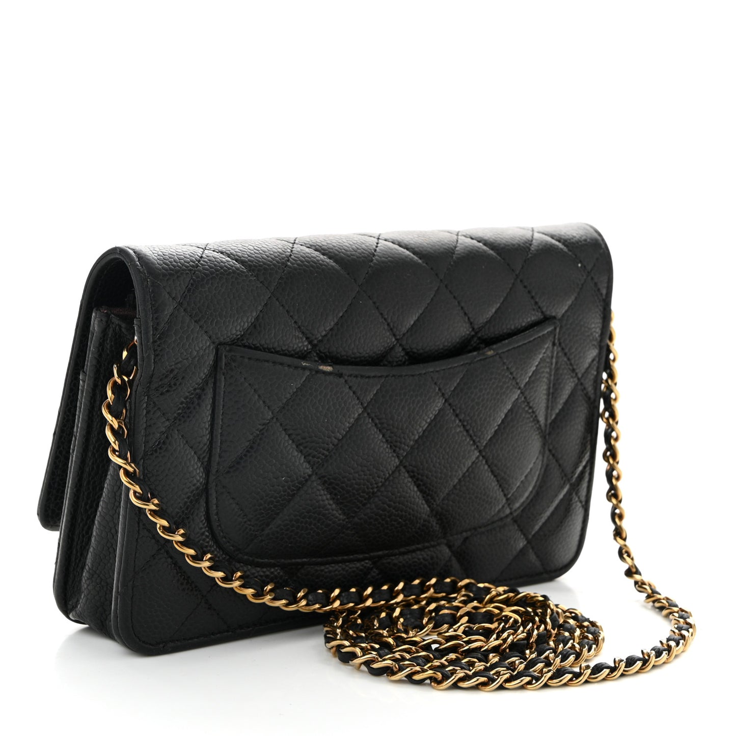 Caviar Quilted Wallet On Chain WOC Black