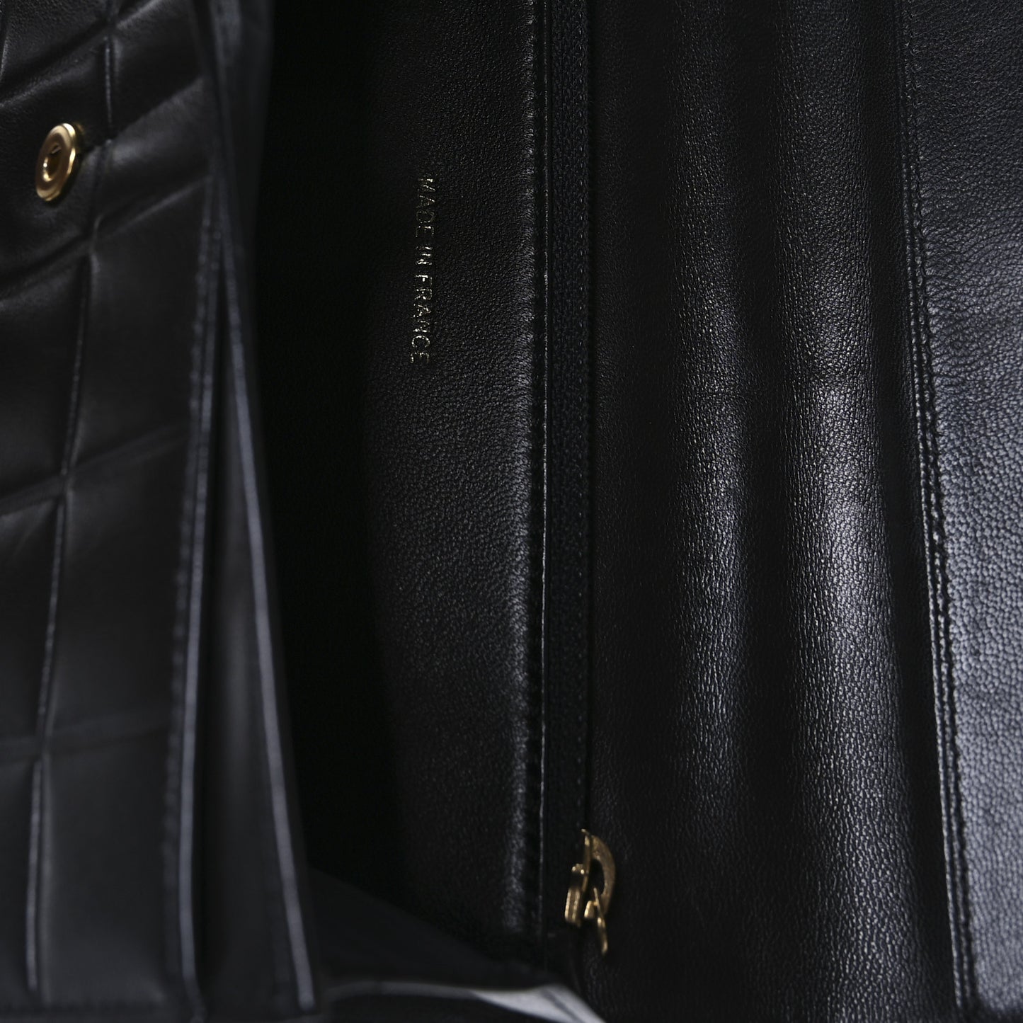 Lambskin Quilted Chocolate Bar Long Wallet Black