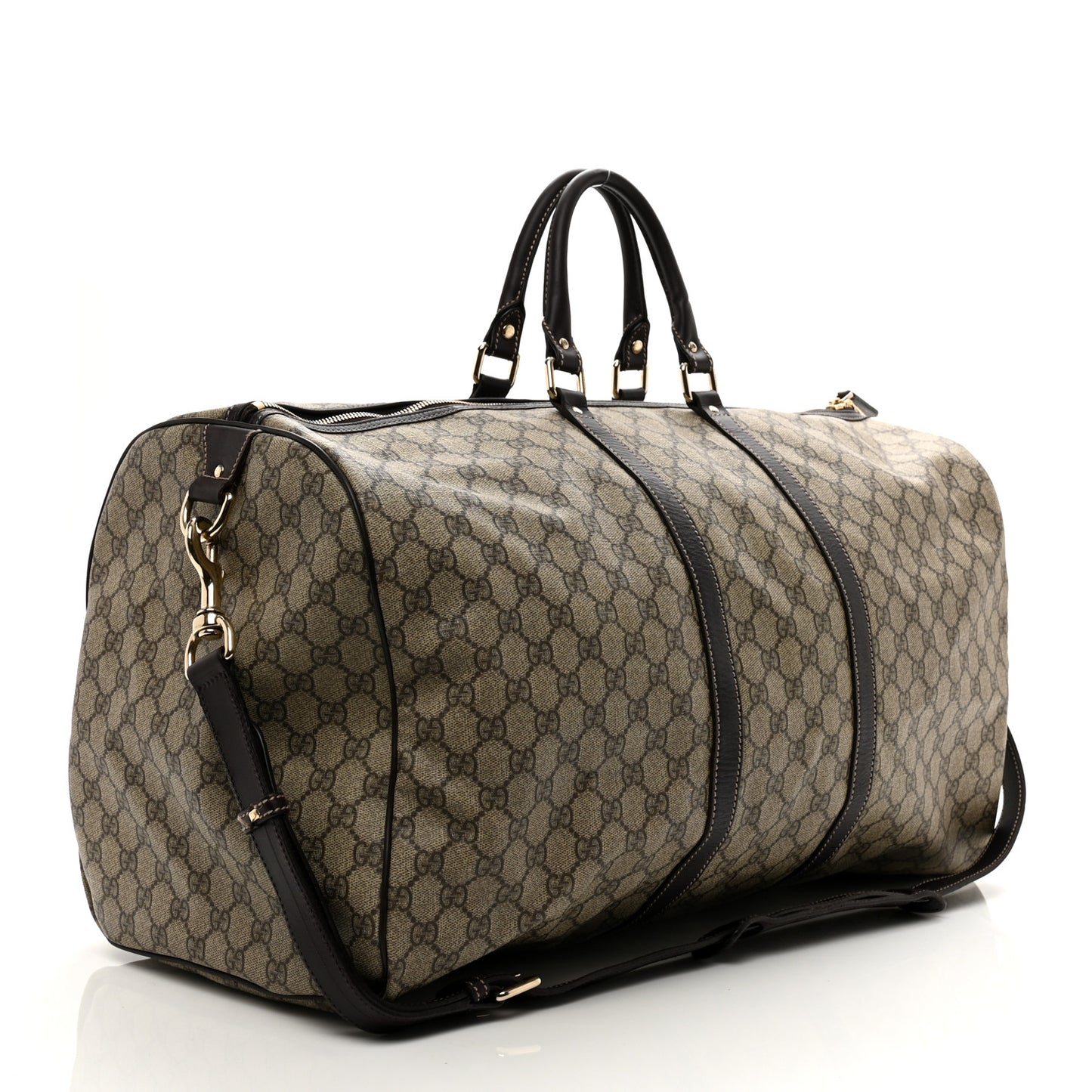 GG Plus Monogram Large Carry On Duffle Bag Brown