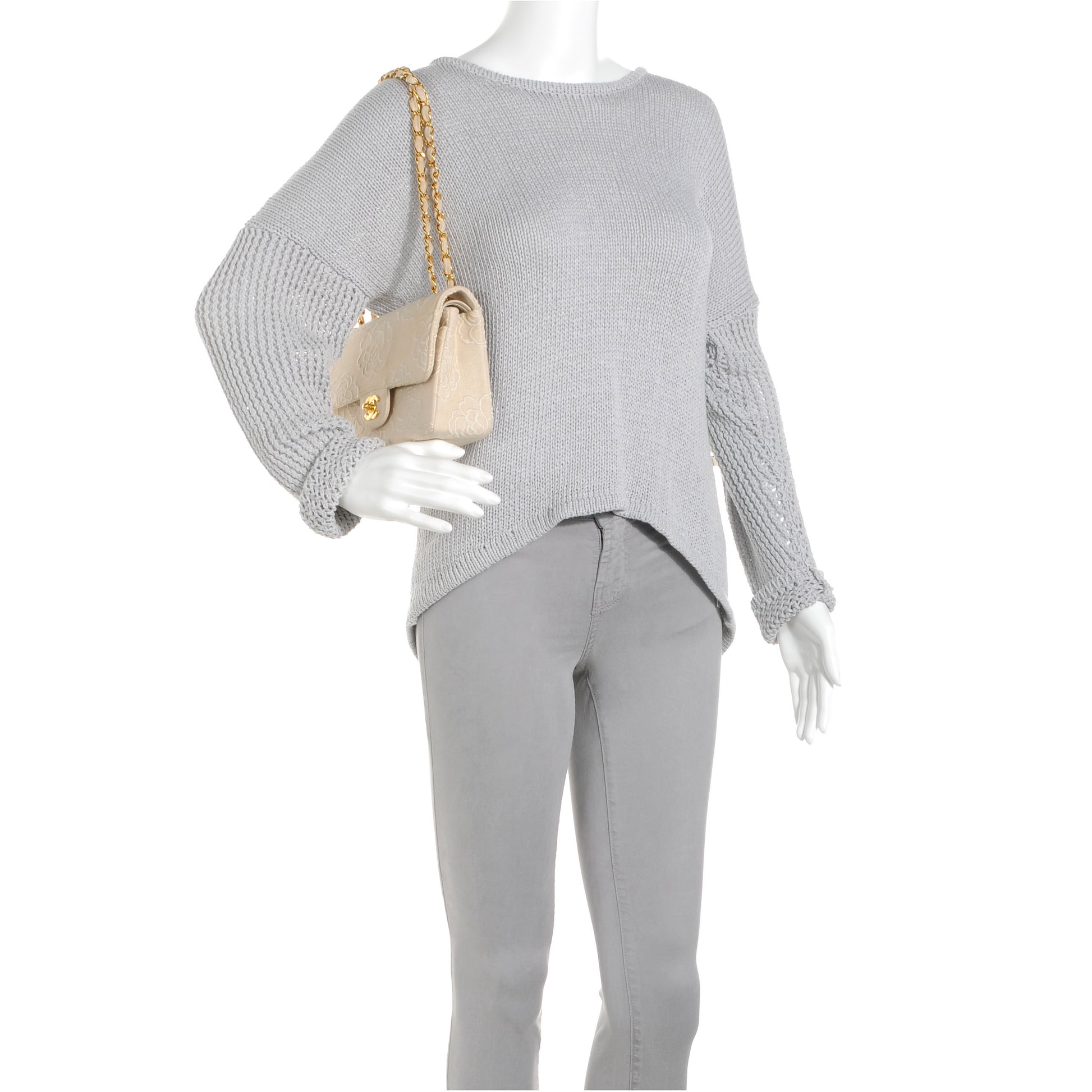 Chanel Canvas Camellia Small Double Flap Ivory 2 of 8