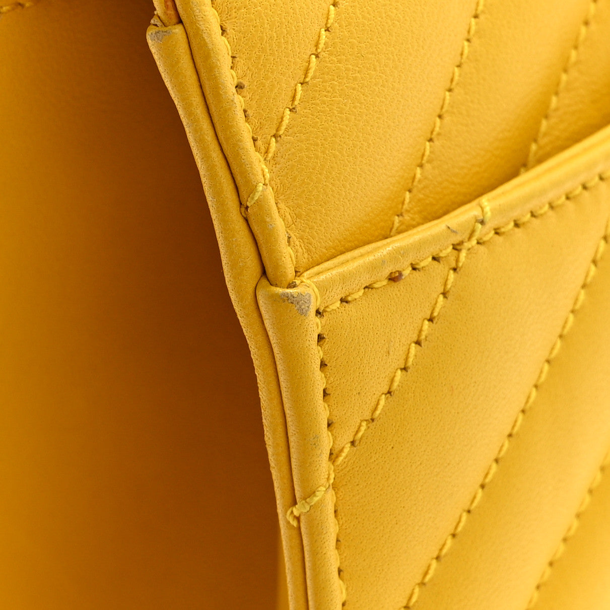 Lambskin Matelasse Chevron Medium Monogram Satchel Mimosa