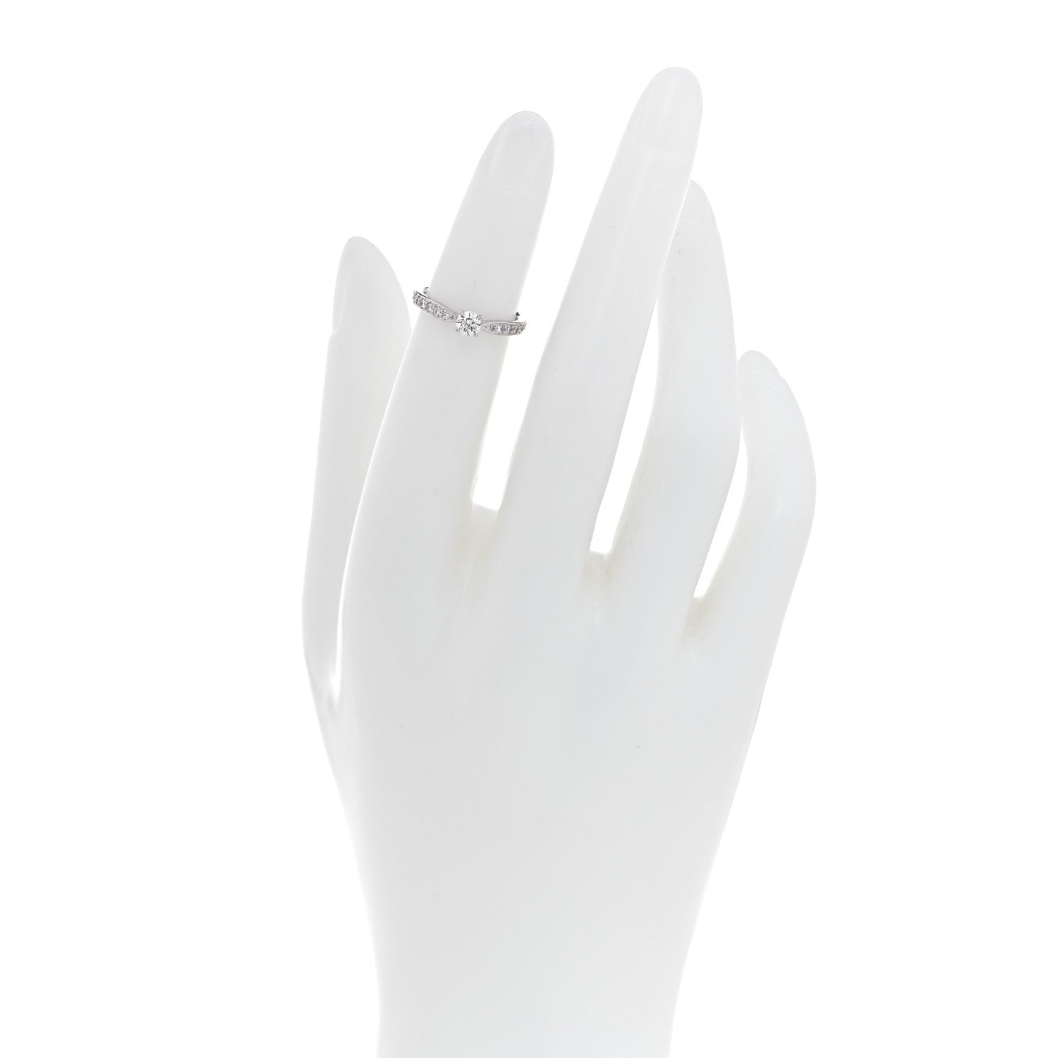 Tiffany Platinum Diamond .20ct Round Brilliant Harmony Engagement Ring 45 3.25 2 of 6