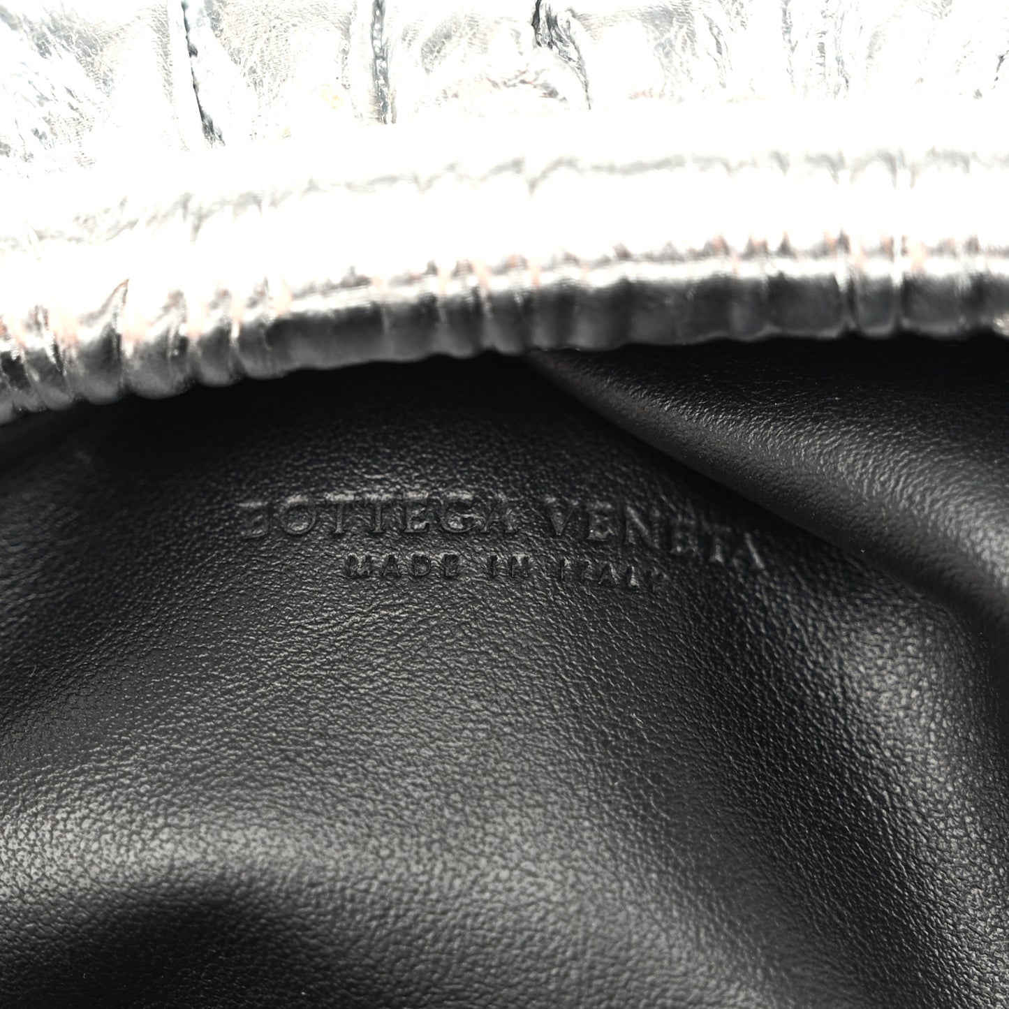 Metallic Bark Calfskin The Mini Pouch Silver