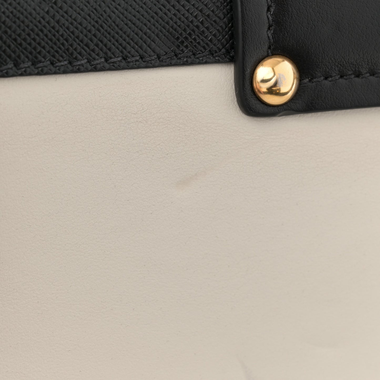 City Calfskin Saffiano Cahier Bag White Black
