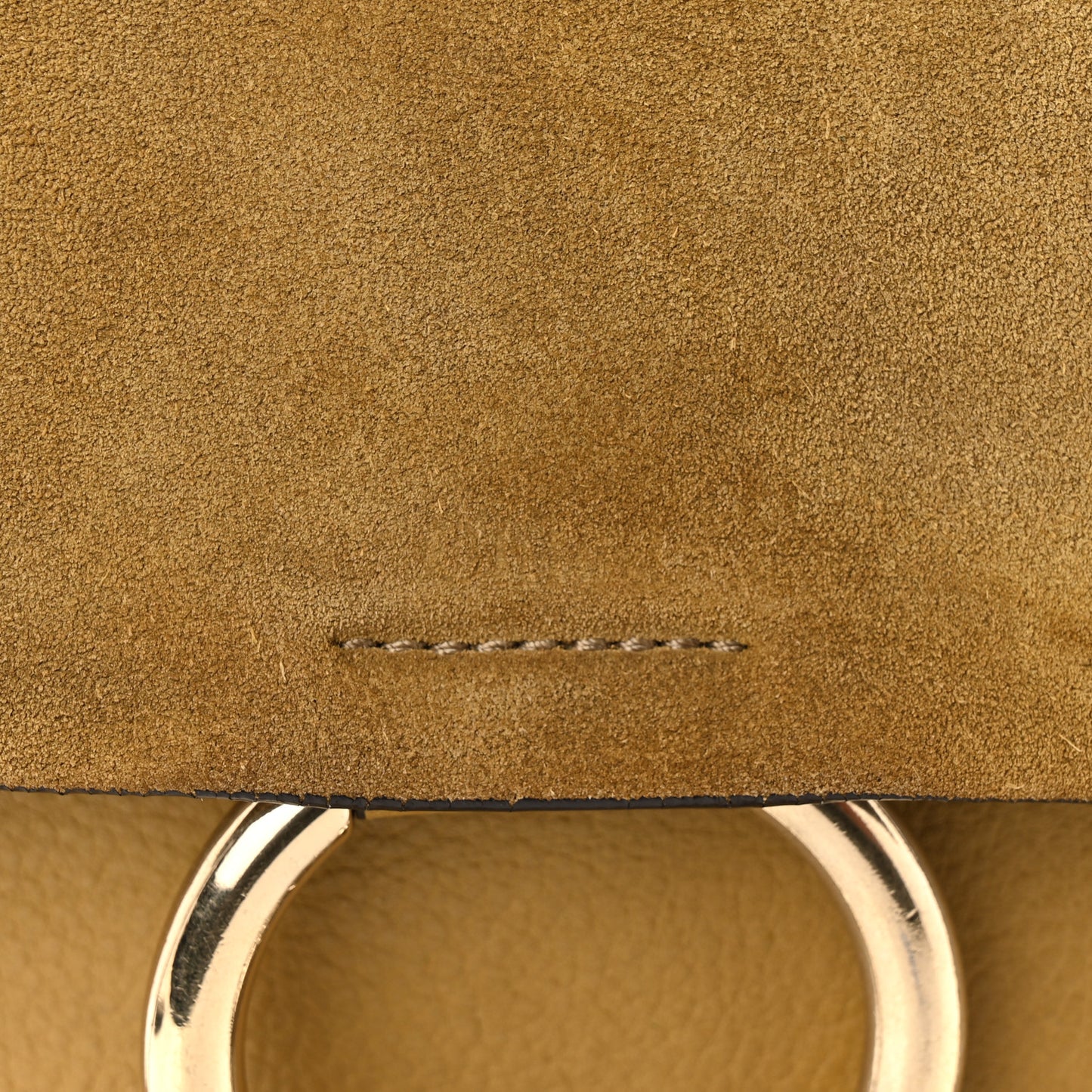 Suede Calfskin Small Faye Backpack Dark Khaki