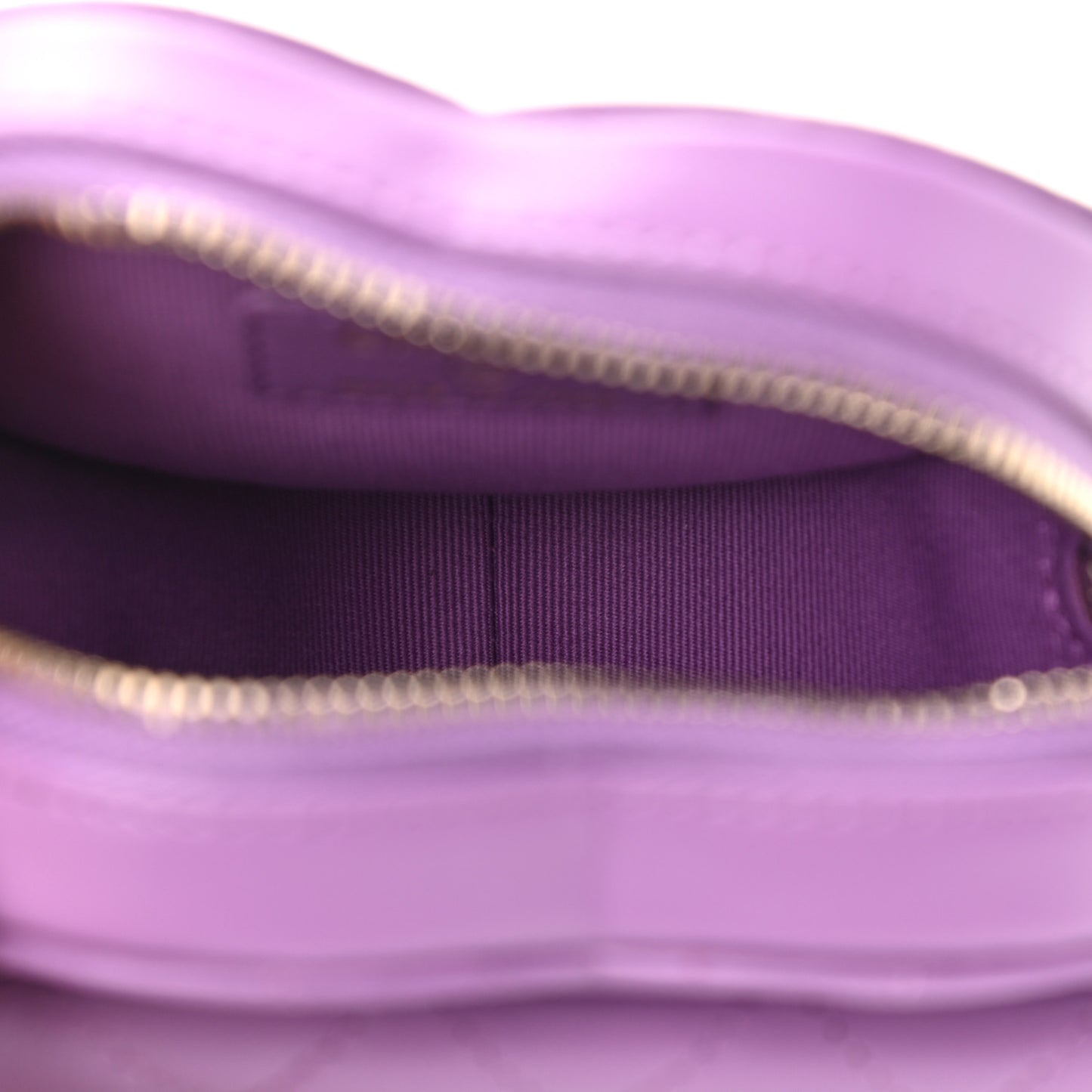 Lambskin Quilted CC In Love Heart Waist Belt Bag With Chain Purple