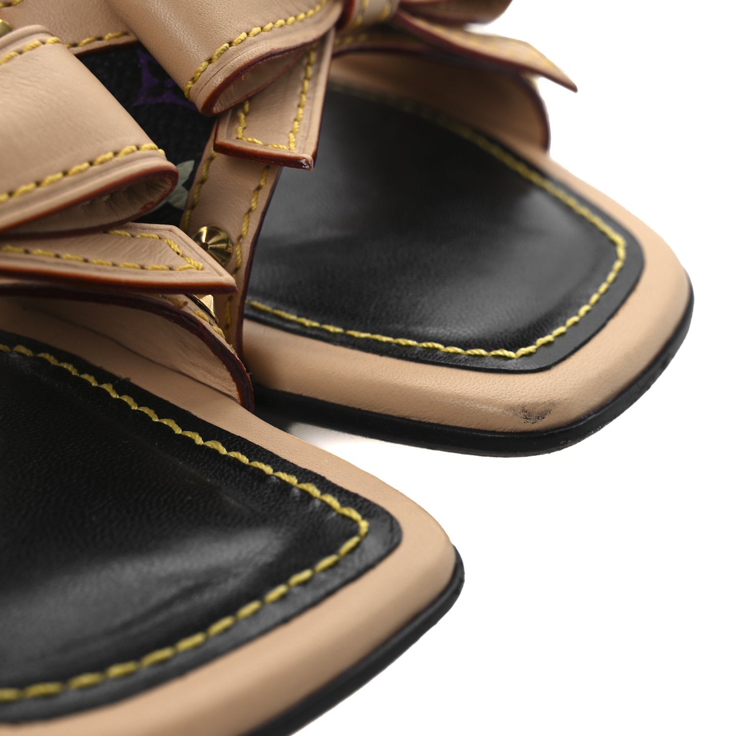 Monogram Multicolor Bow Wedge Sandals 38.5 Black