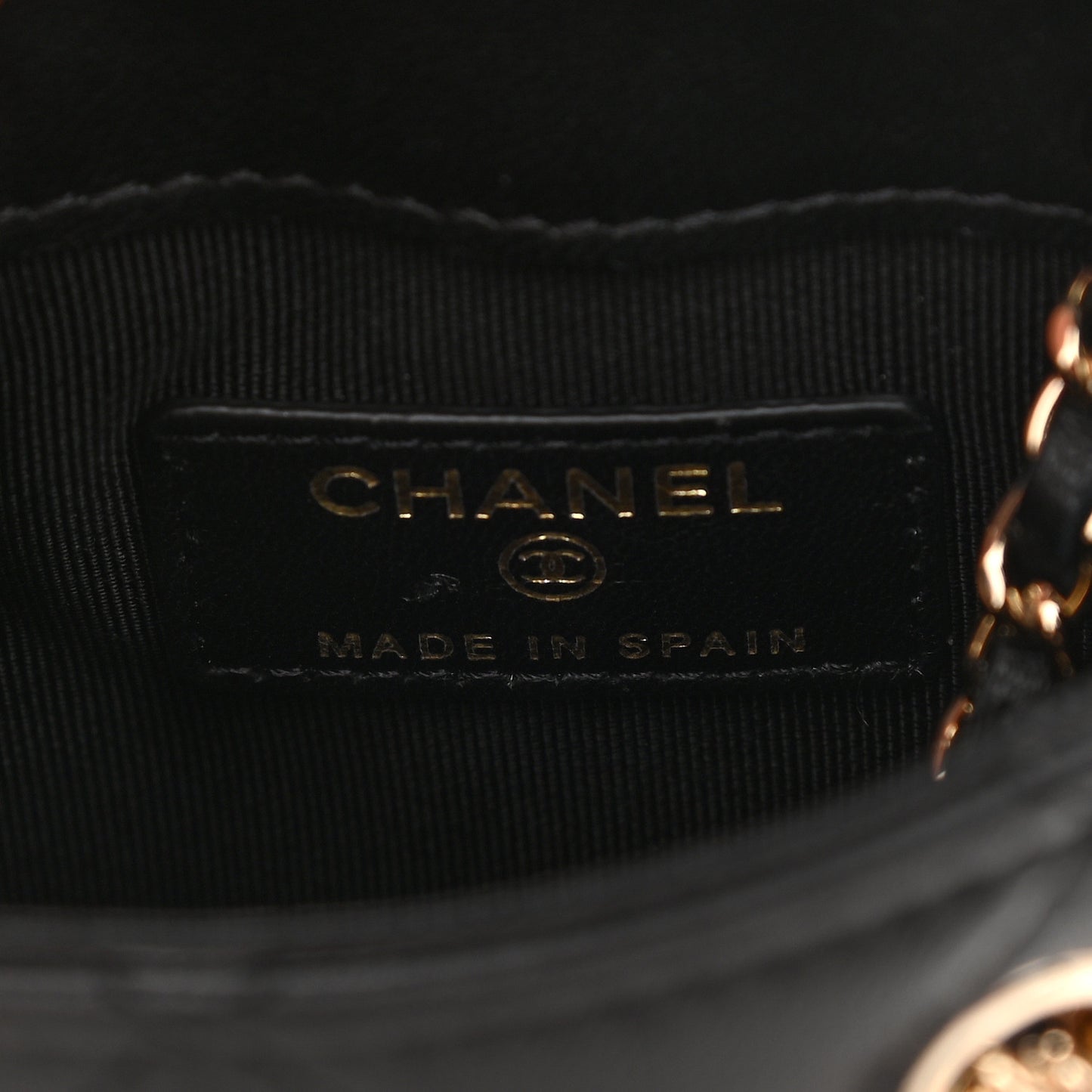 Lambskin Quilted Tiny Shopping Clutch With Chain Black