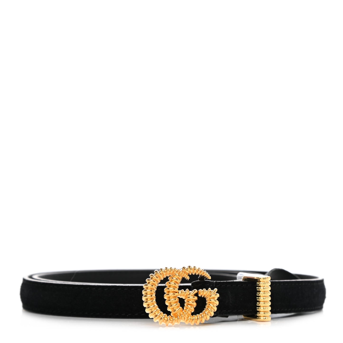 Suede Calfskin Torchon Double G 15mm Belt 85 34 Black