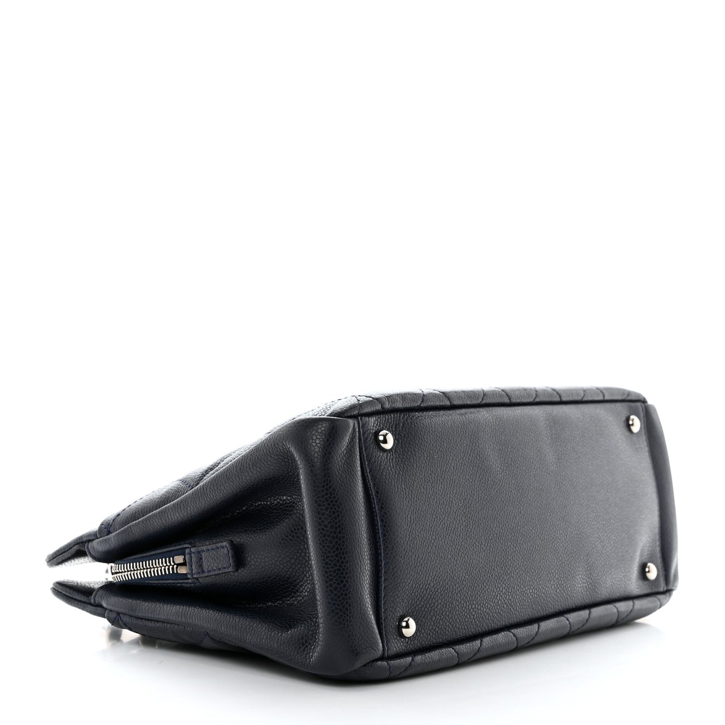 Caviar Quilted Timeless CC Soft Tote Navy Blue