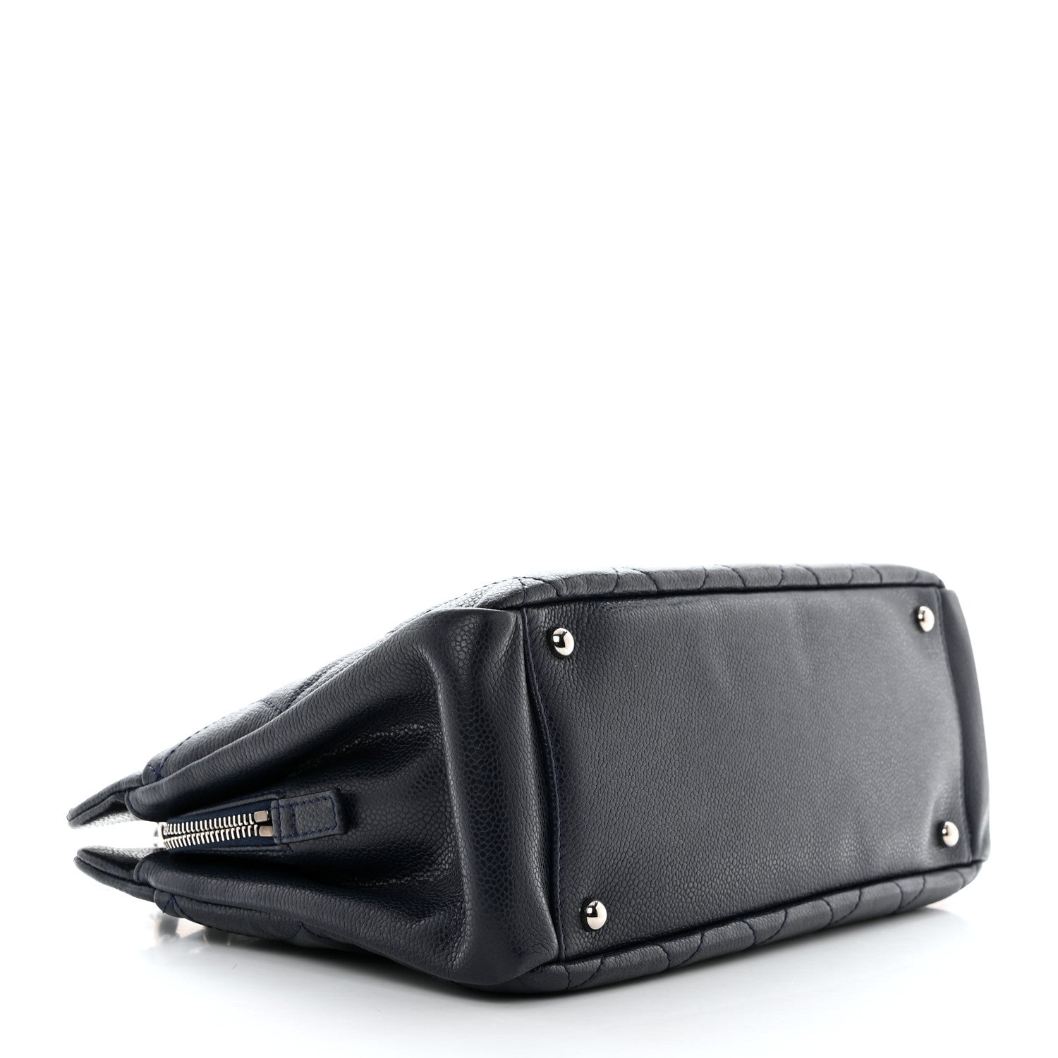 Chanel Caviar Quilted Timeless CC Soft Tote Navy Blue 4 of 10