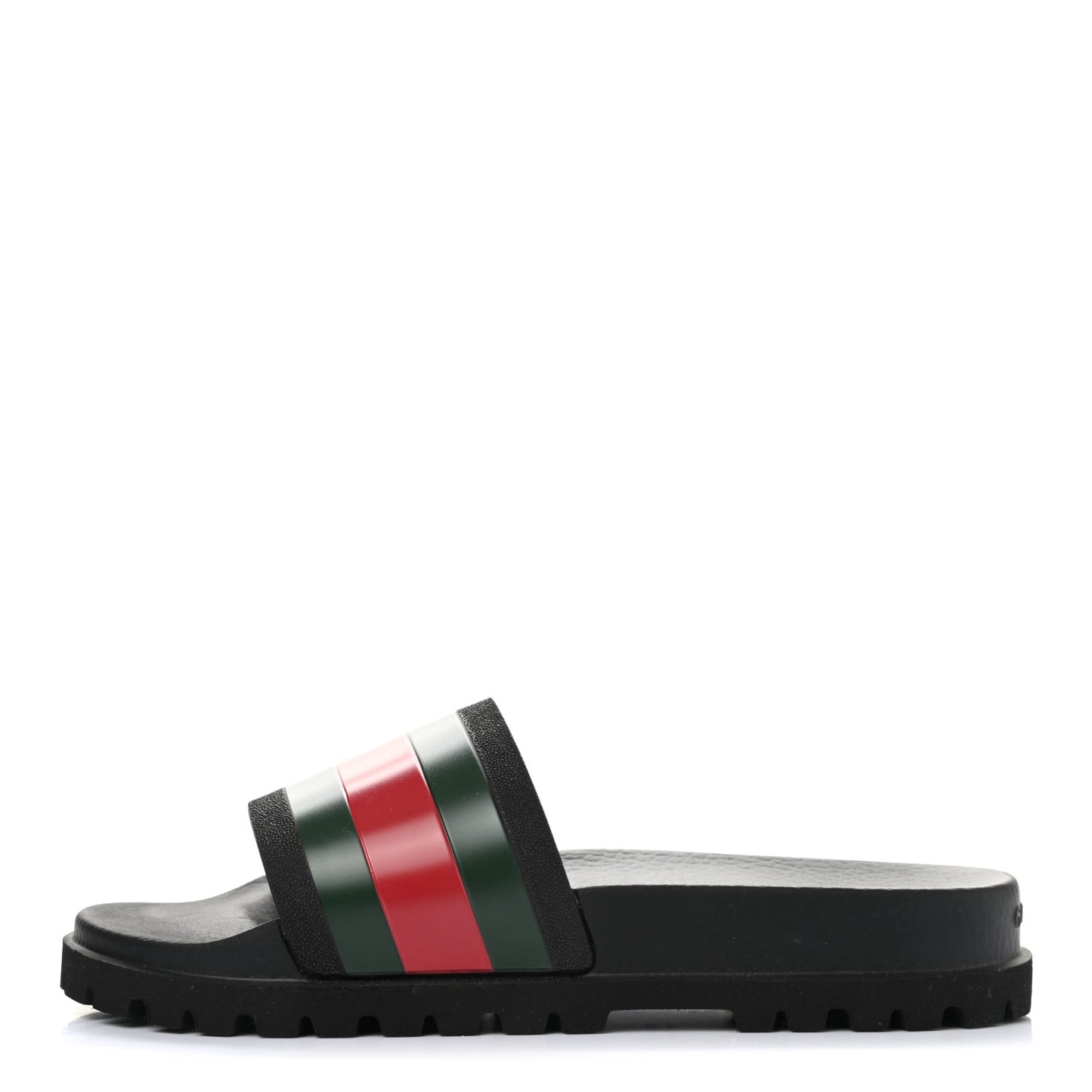 Rubber Web Mens Lug Sole Slide Sandals 9 Black Green Red