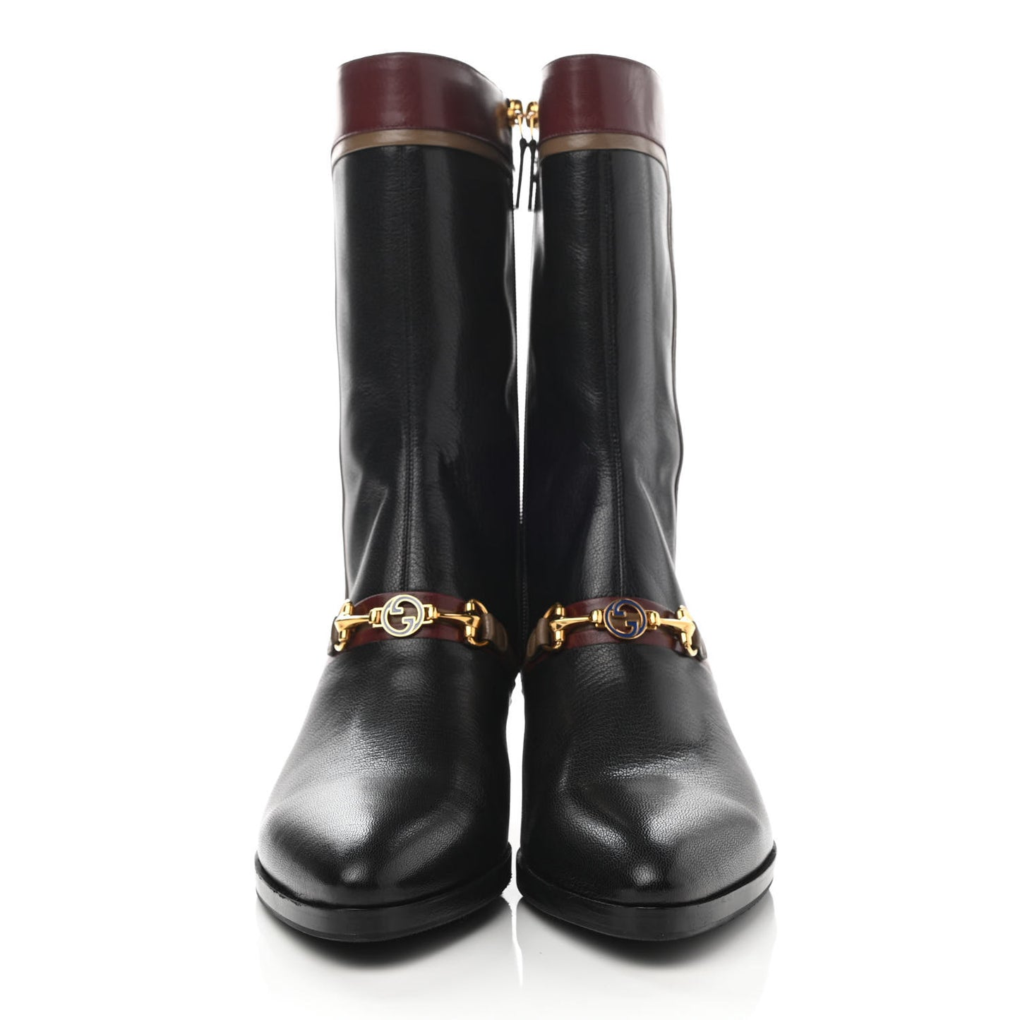 Goatskin Mens Zahara Interlocking G Horsebit Ankle Boots 9 Black Chardonnay Ardesia