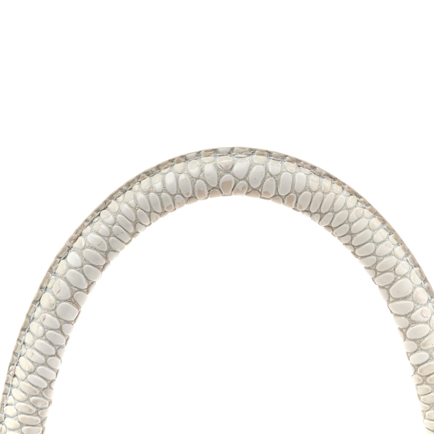 Matte Calfskin Snake Embossed Tonal B Small Hourglass Top Handle Bag Optic White