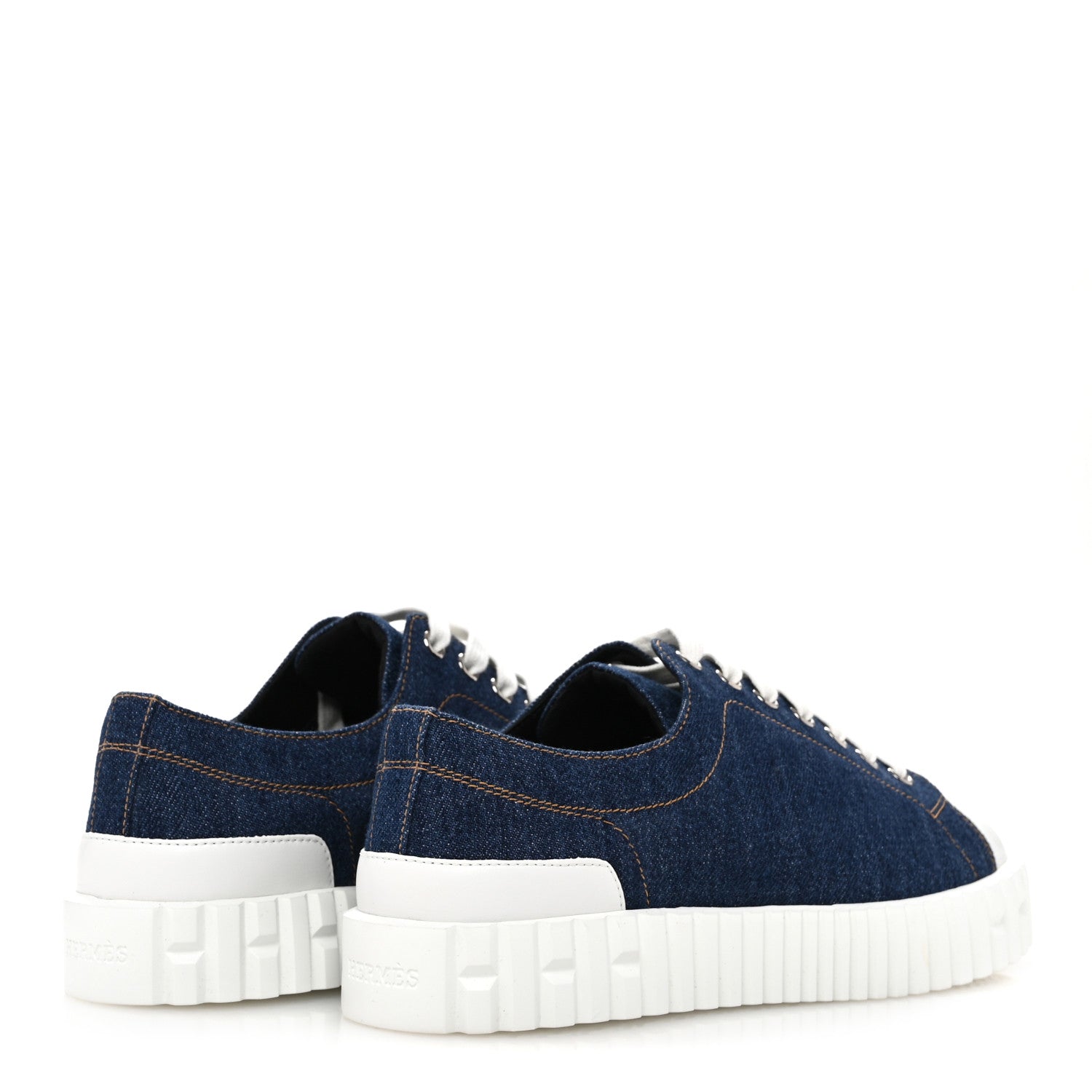 Hermes Denim Womens Cross Sneakers 37 Bleu 5 of 11