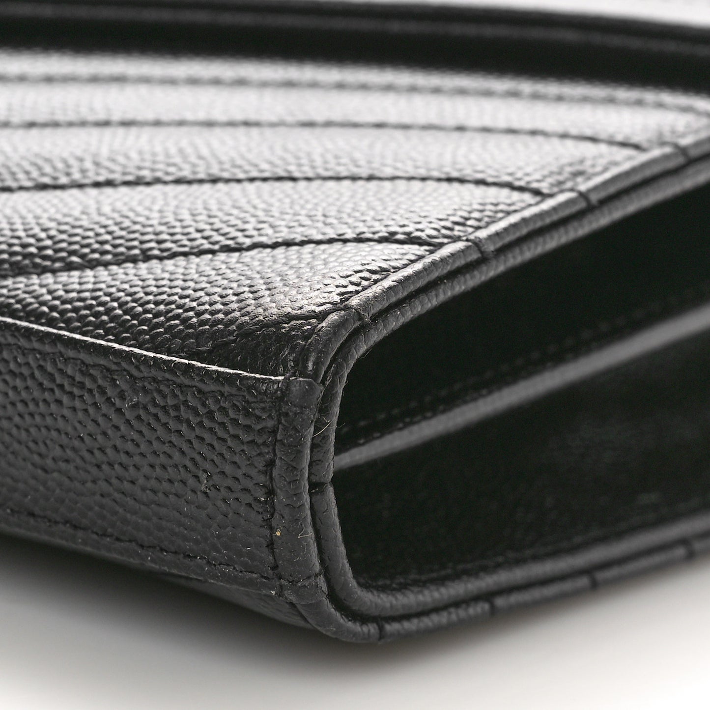 Grain De Poudre Matelasse Chevron Monogram Chain Wallet Black