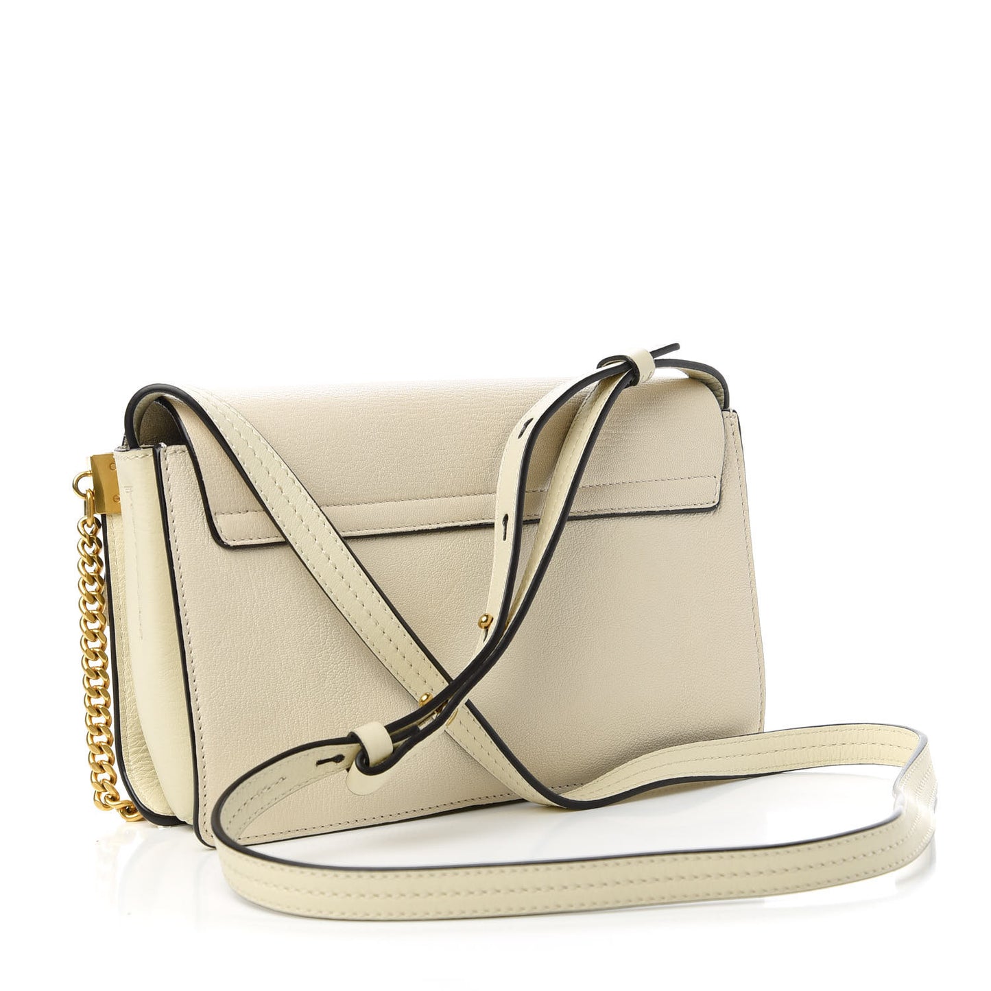 Goatskin Small Faye Shoulder Bag Off White