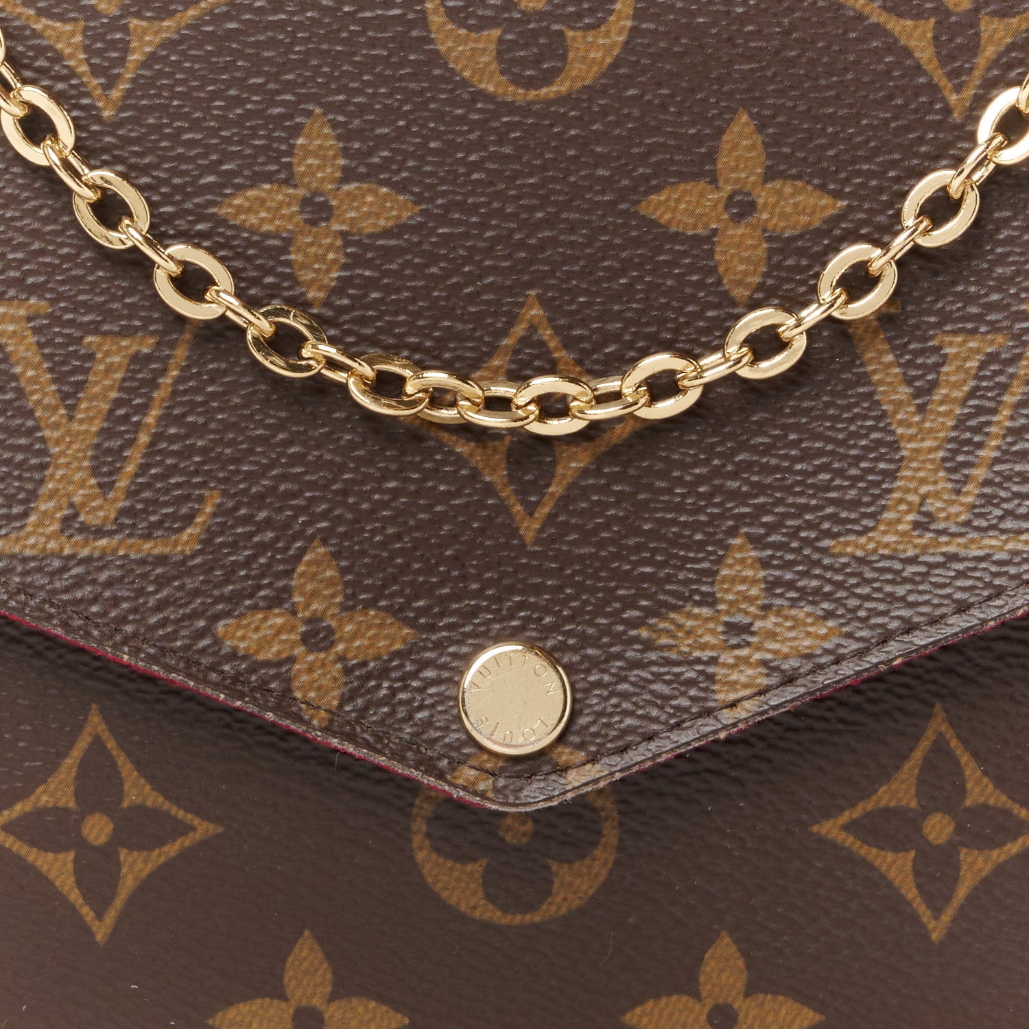 Louis Vuitton Monogram Pochette Felicie Chain Wallet Fuchsia 7 of 9