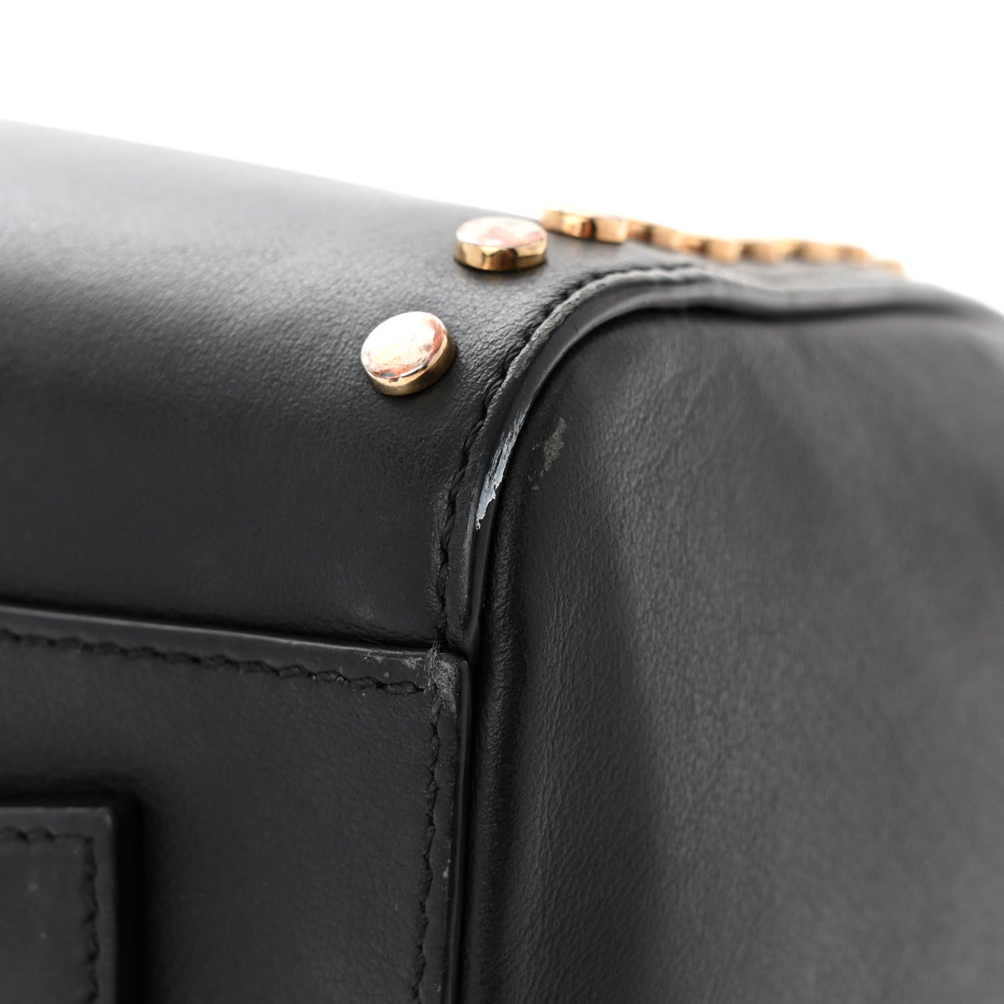 Smooth Calfskin Small Studded Antigona Black