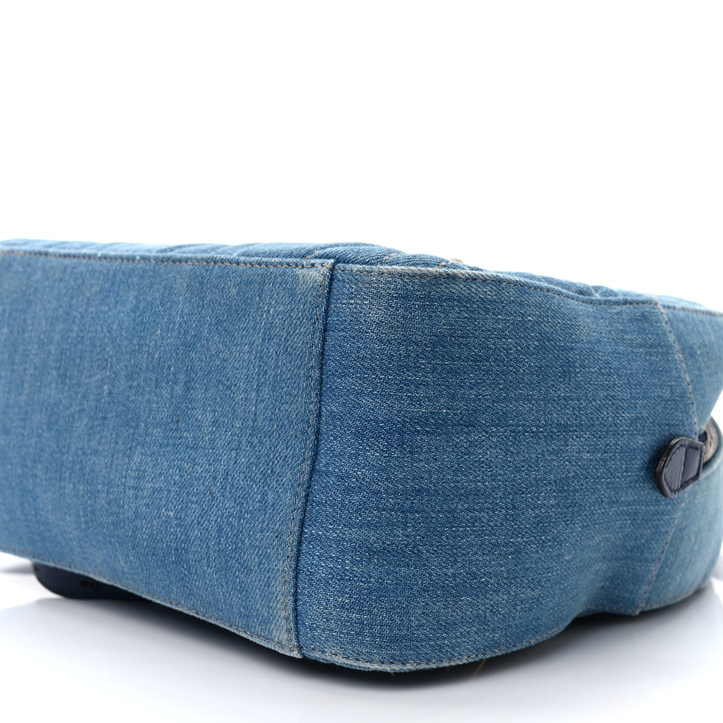 Kura Denim Matelasse Cubic Pearl Studded GG Marmont Dome Backpack Blue