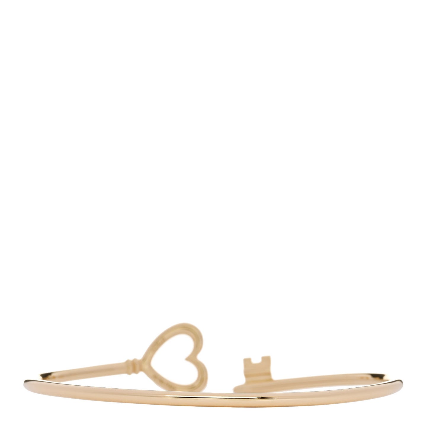 18K Yellow Gold Wire Heart Key Bracelet