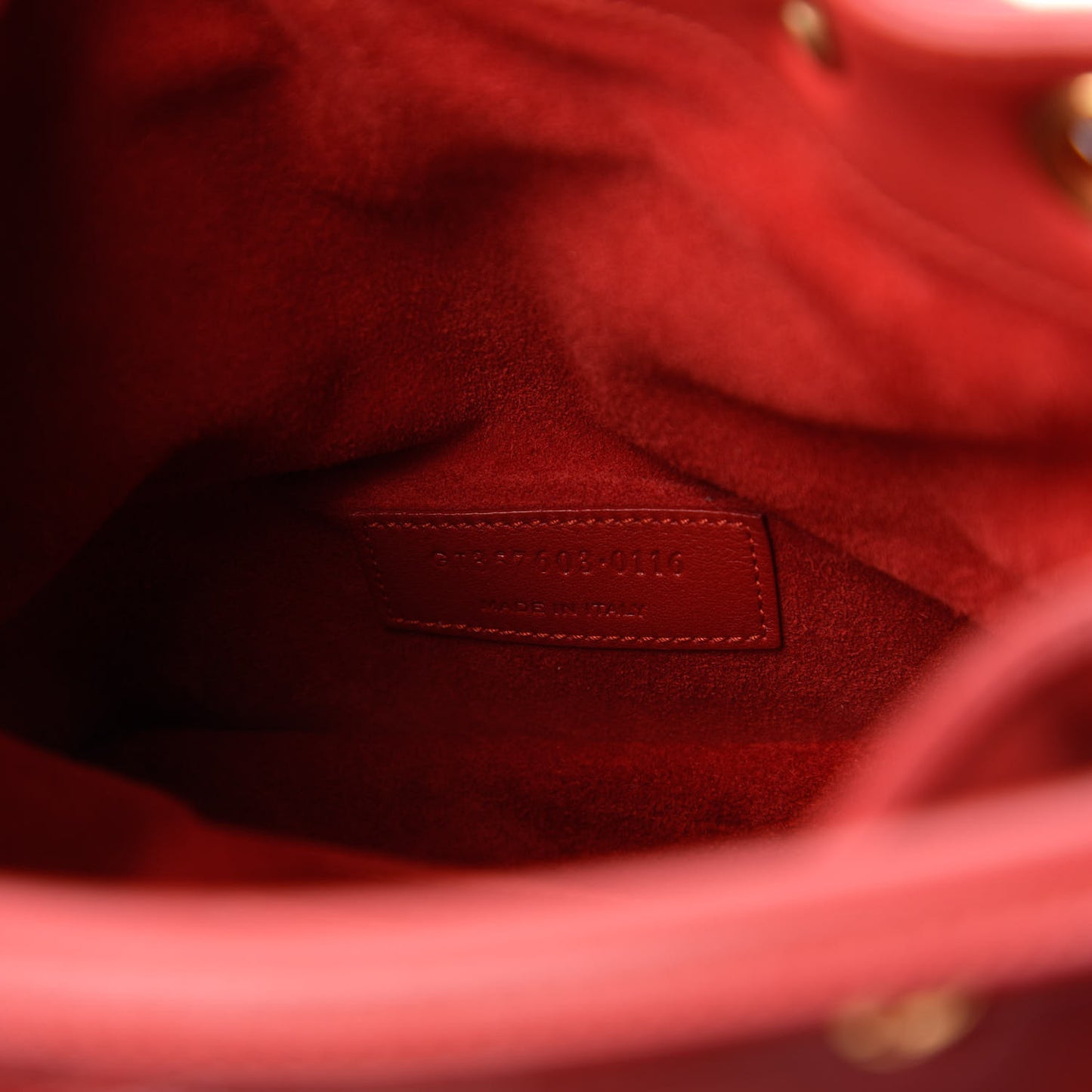 Calfskin Tri-Color Small Emmanuelle Fringe Bucket Bag Red Bubblegum Purple
