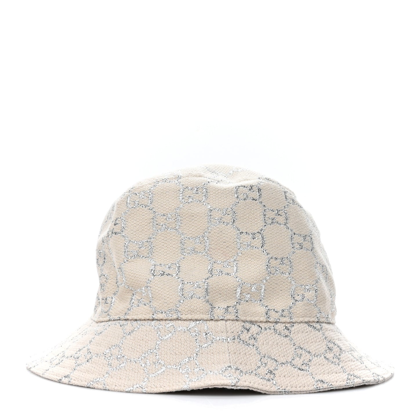 Canvas Lame GG Monogram Bucket Hat S Gardenia Silver