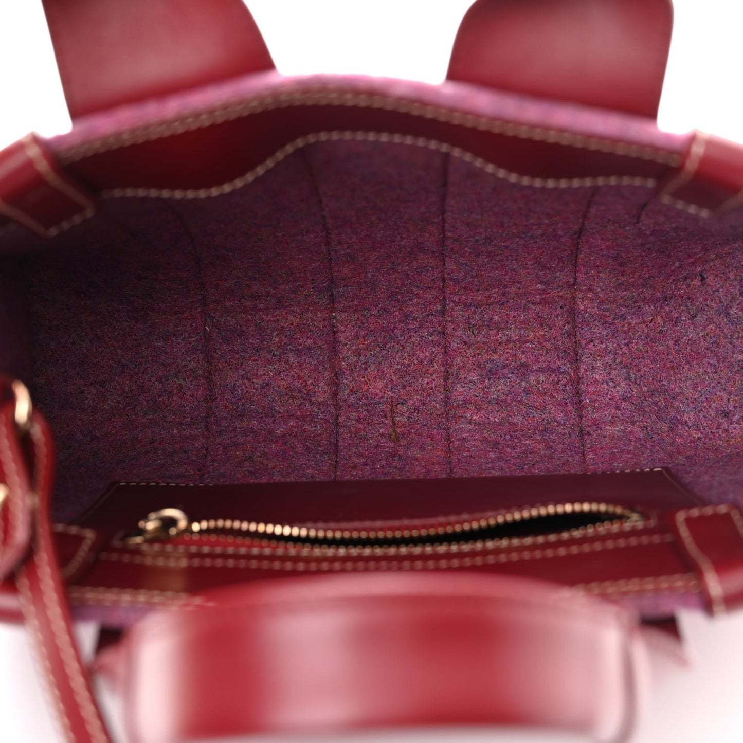 Recycled Felt Calfskin Small Woody Ribbon Tote Striking Purple