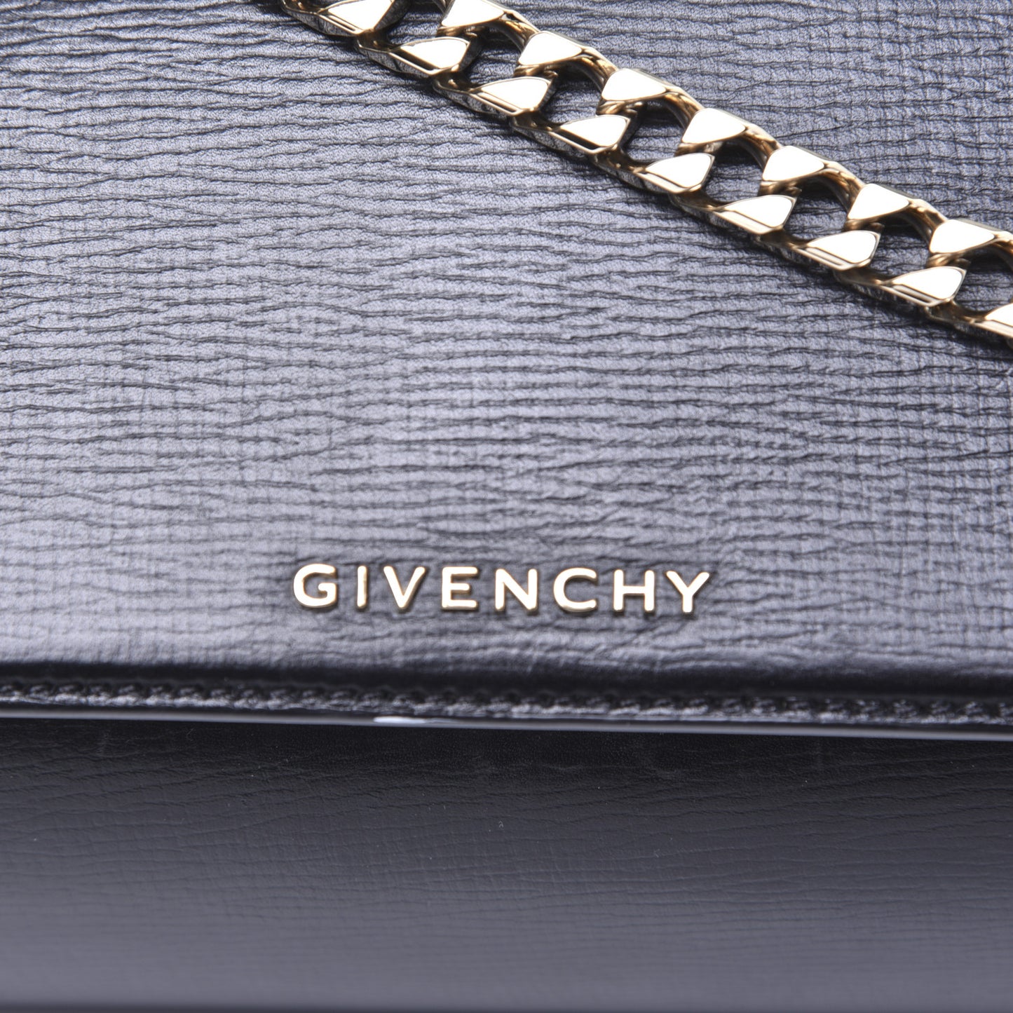 Textured Calfskin Mini Pandora Box Chain Crossbody Bag Black