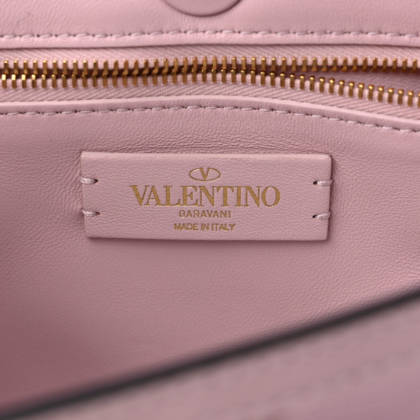 PVC Calfskin Medium Roman Stud Shoulder Bag Transparent Rose Quartz