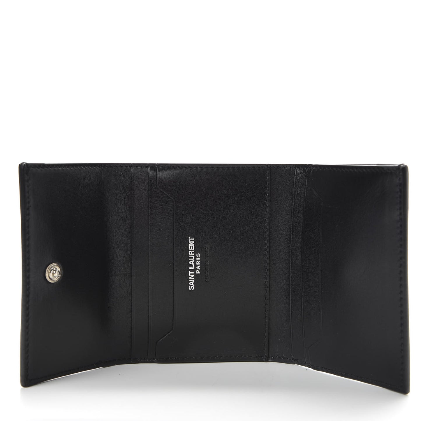 Smooth Calfskin Monogram Tiny Tri Fold Wallet Black