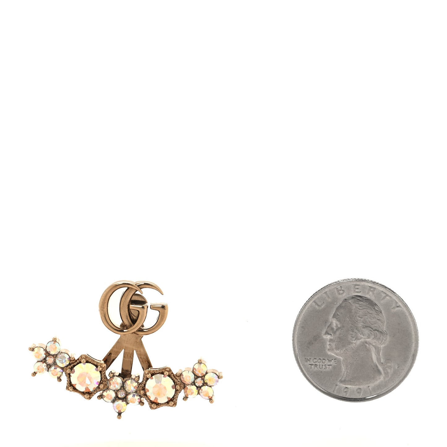 Crystal Single GG Earring Aurora Gold