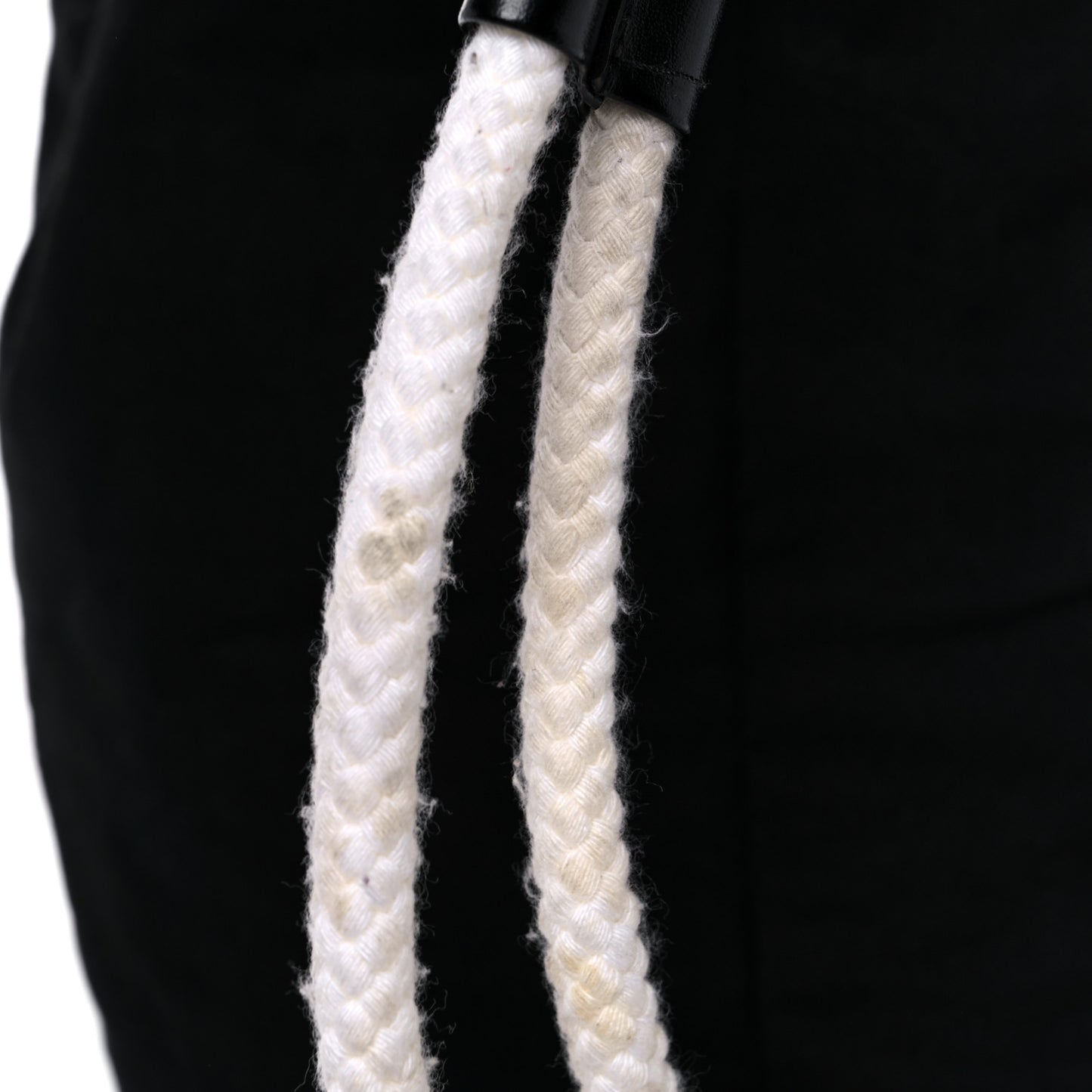 Canvas Drawstring Backpack Black White