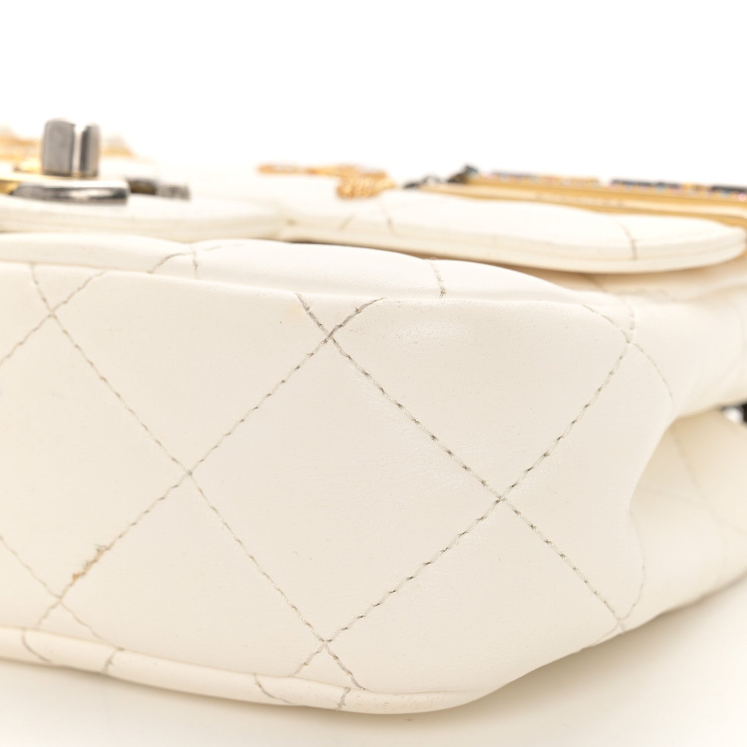 Chanel Lambskin Quilted Mini Coco Clips Flap White 10 of 12