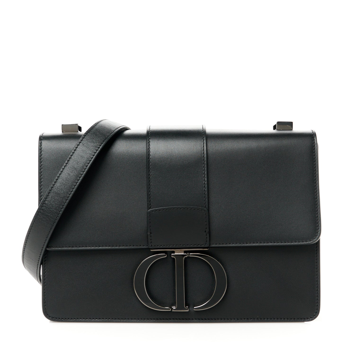 Smooth Calfskin 30 Montaigne Flap Bag Black