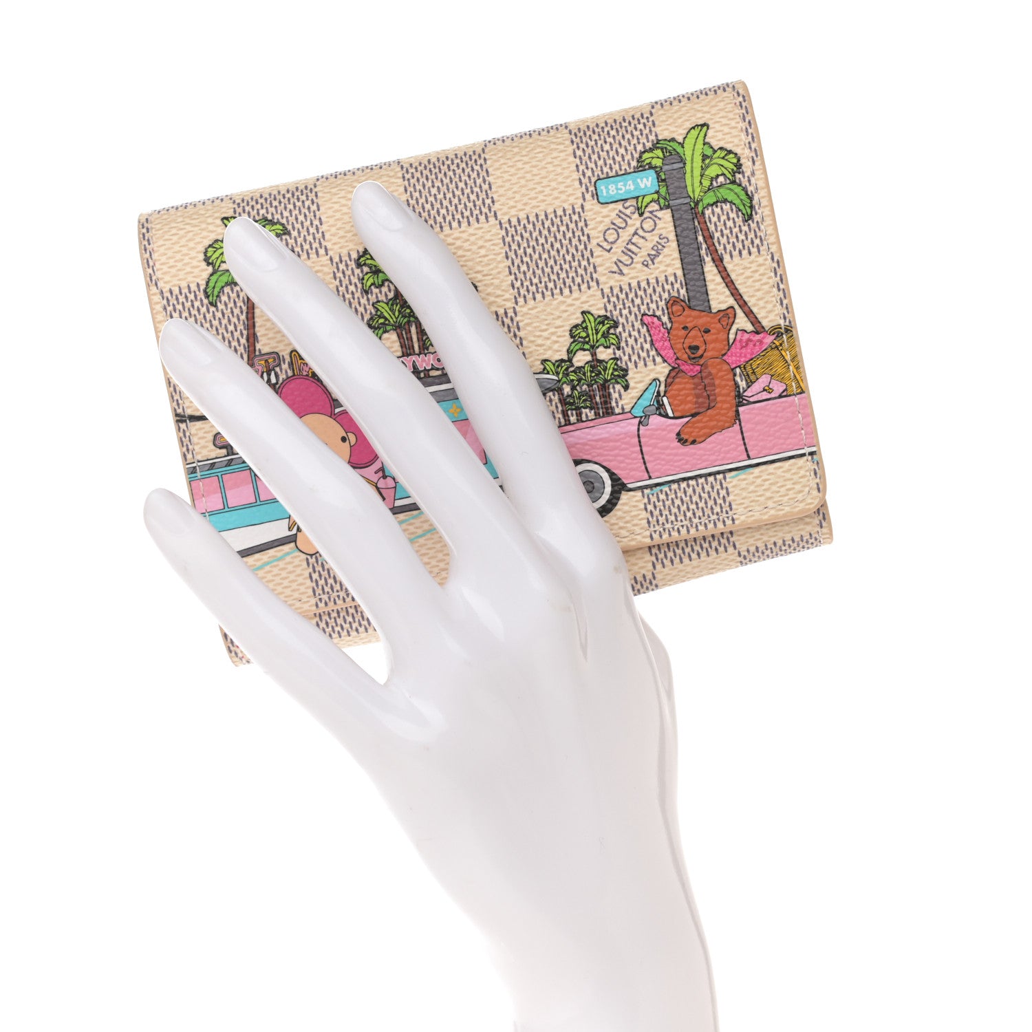 Louis Vuitton Damier Azur 2021 Christmas Animation Hollywood Victorine Wallet Fuchsia 2 of 7