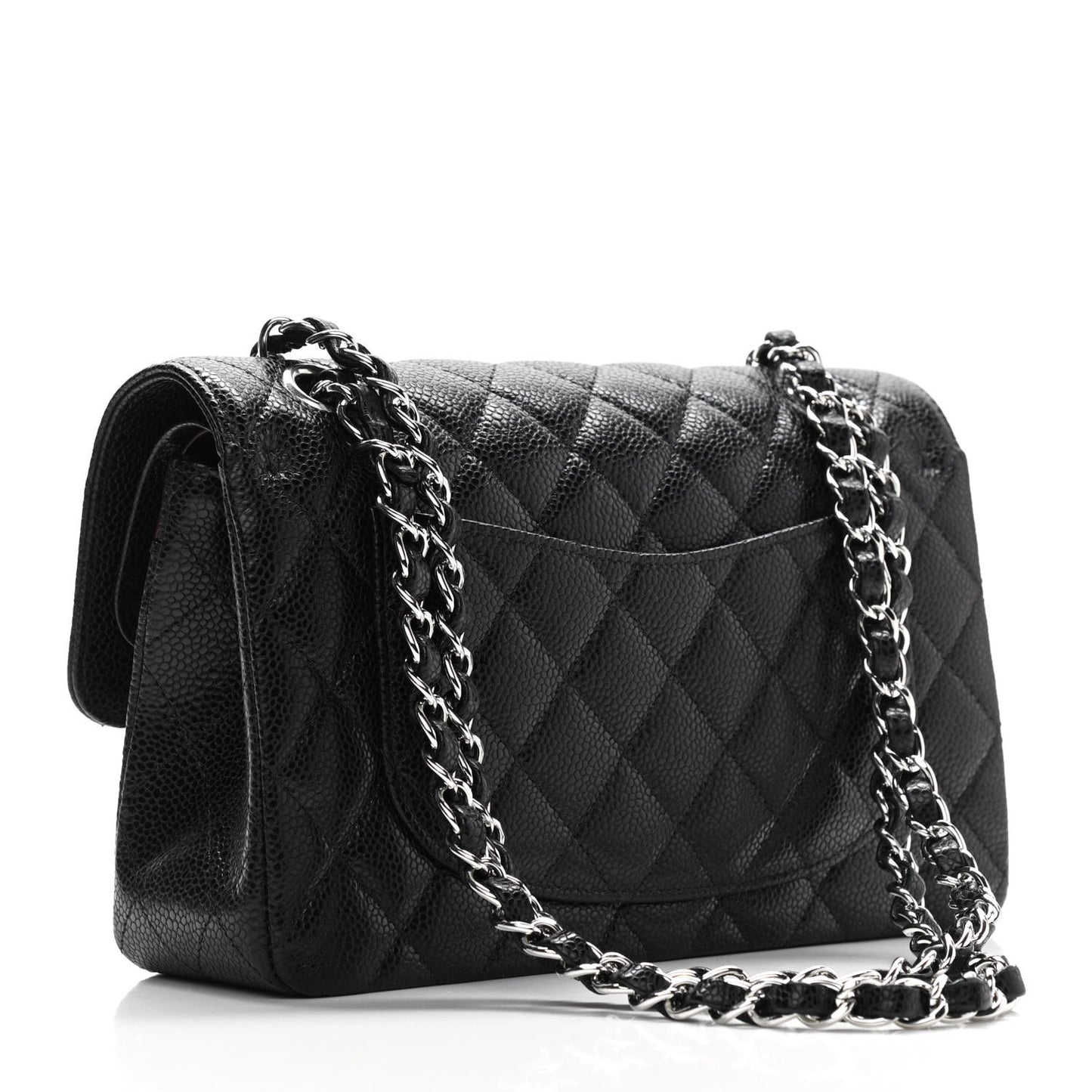 Caviar Quilted Small Double Flap Black