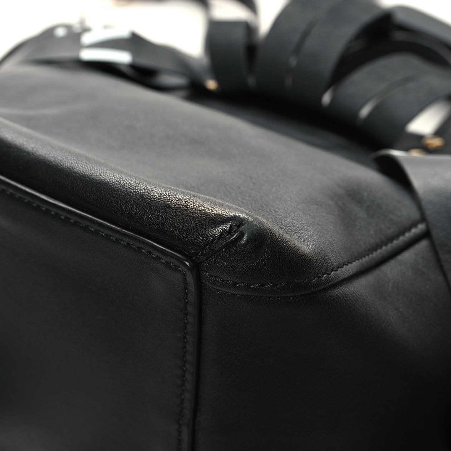 Calfskin XS Fringe Laundry Cabas Black