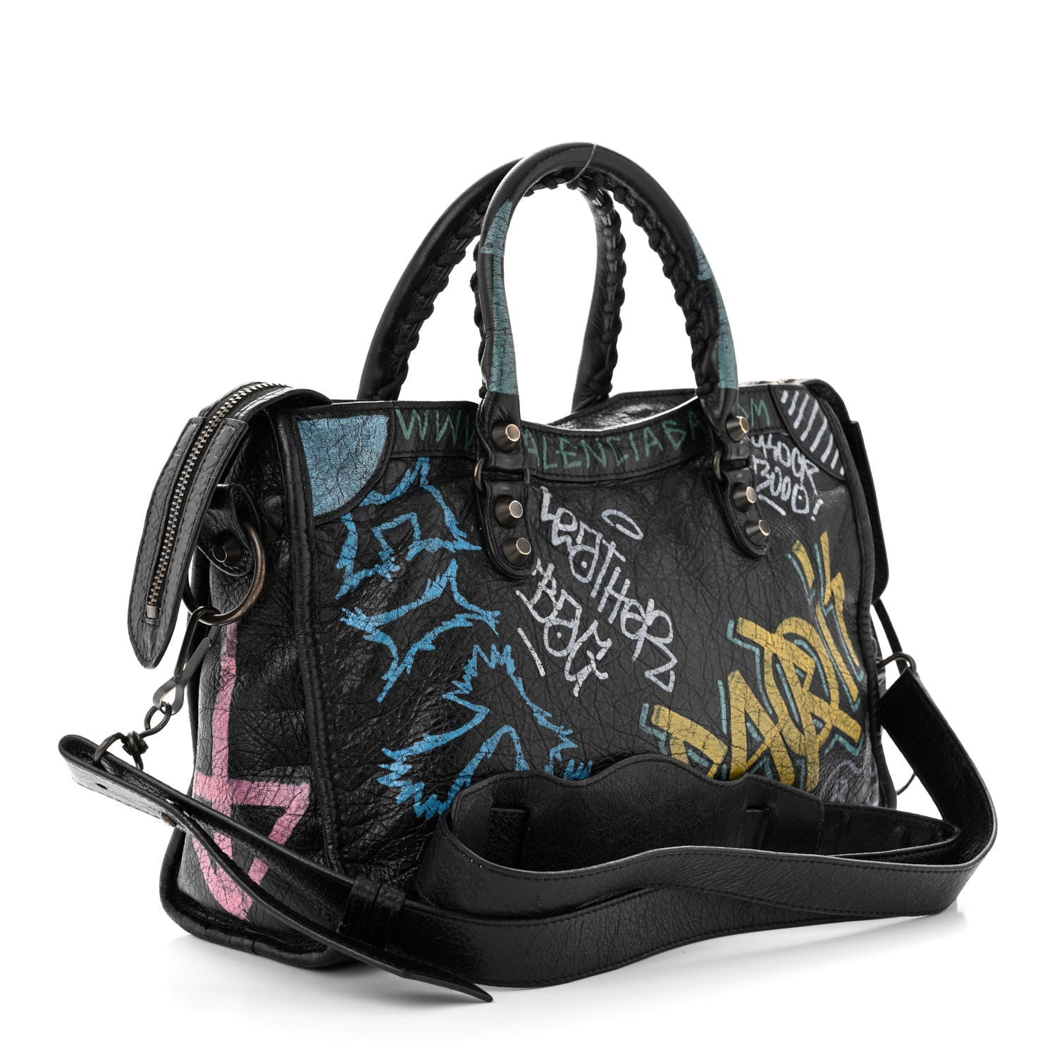 Balenciaga Agneau Graffiti All Over Classic Hardware S City Black Multicolor 3 of 10