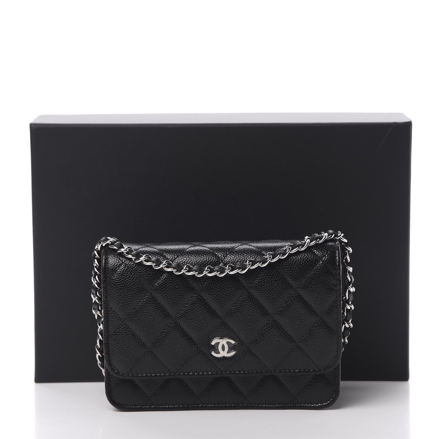 Chanel Caviar Quilted Mini Wallet On Chain WOC Black 11 of 11