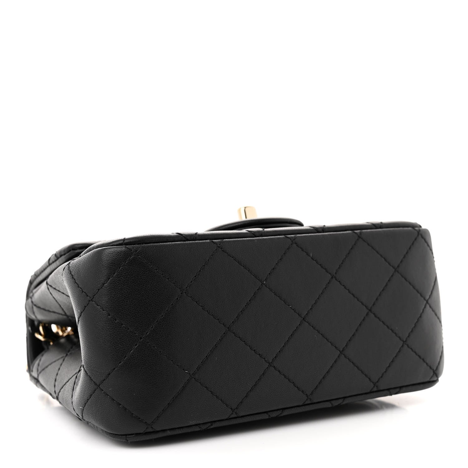 Chanel Lambskin Quilted Enamel Mini Pearl Crush Flap Black 4 of 12