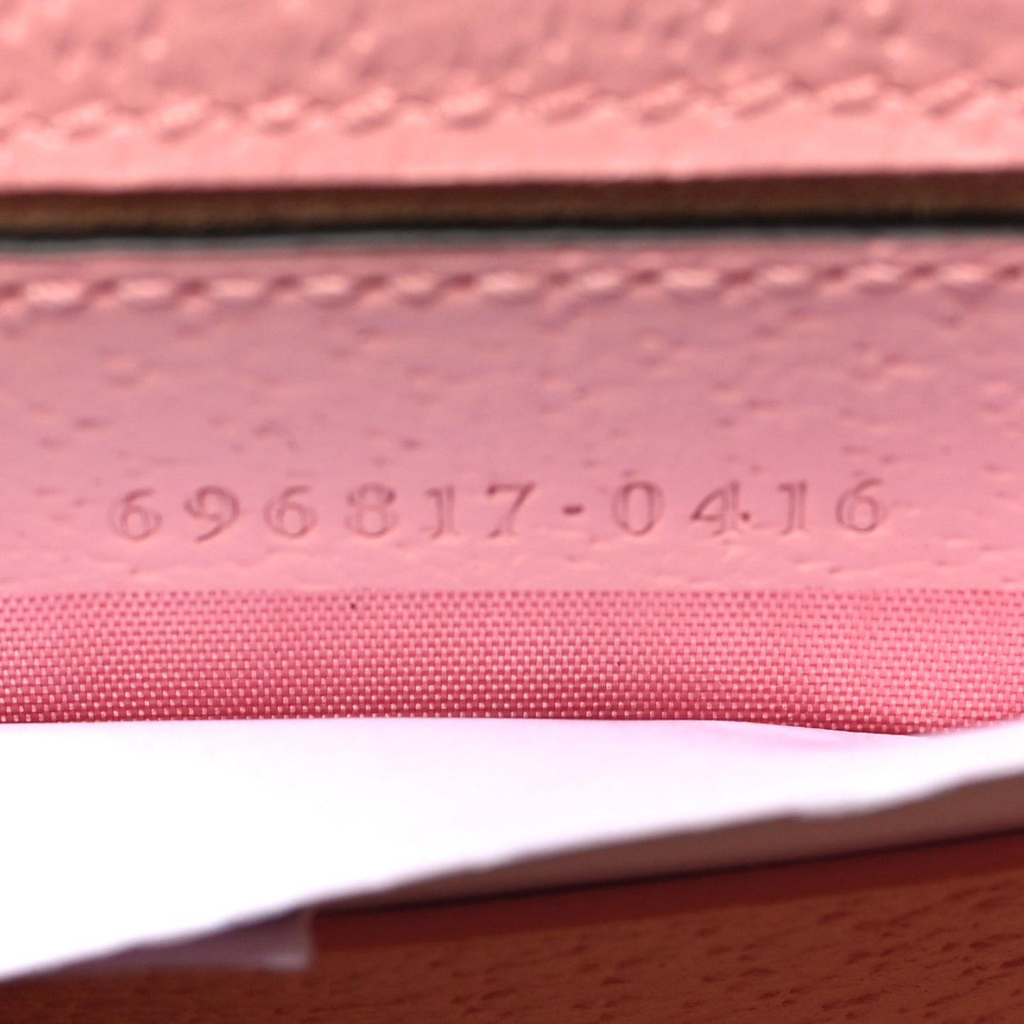 Textured Dollar Calfskin Diana Chain Wallet Wild Rose