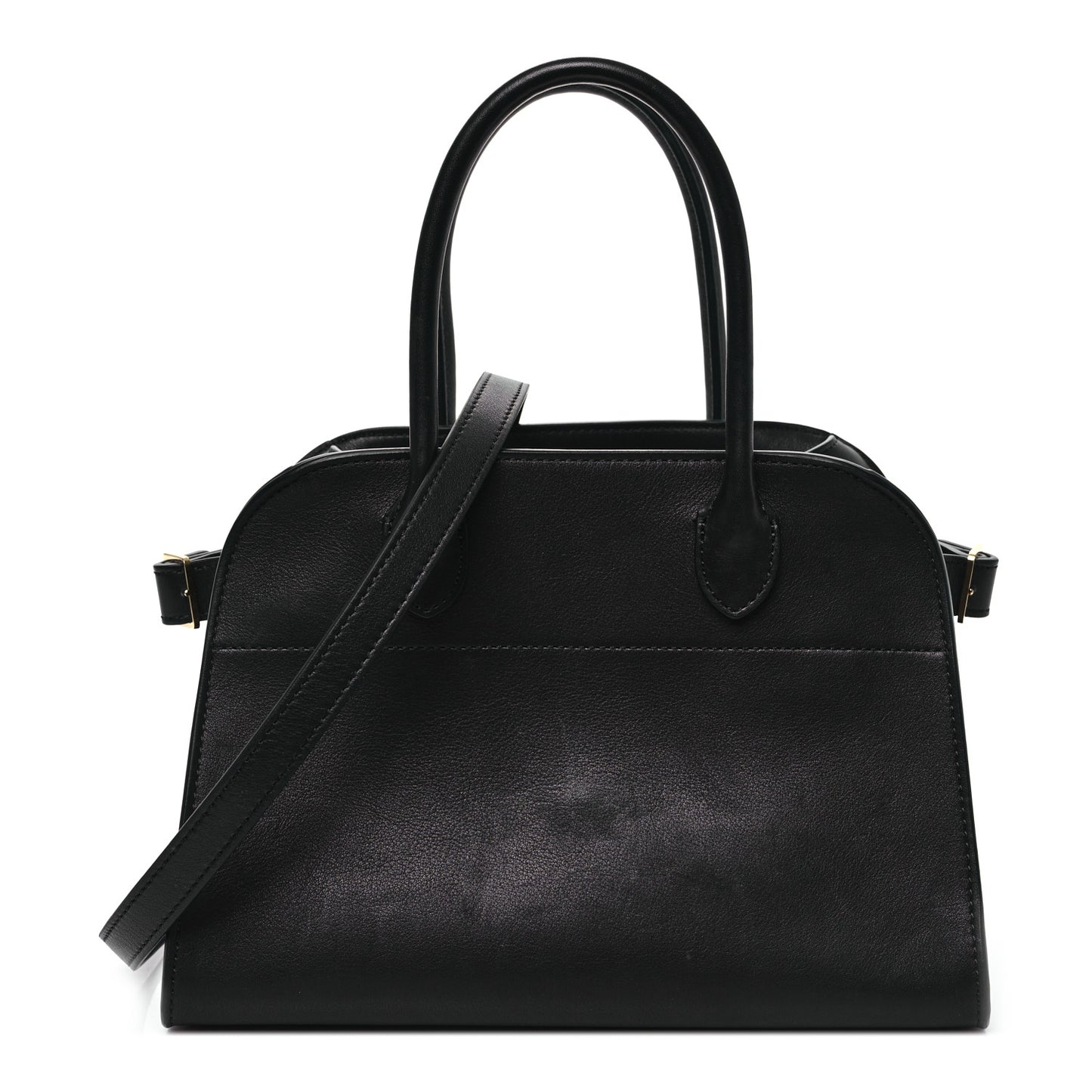 Polished Saddle Calfskin Soft Margaux 10 Bag Black